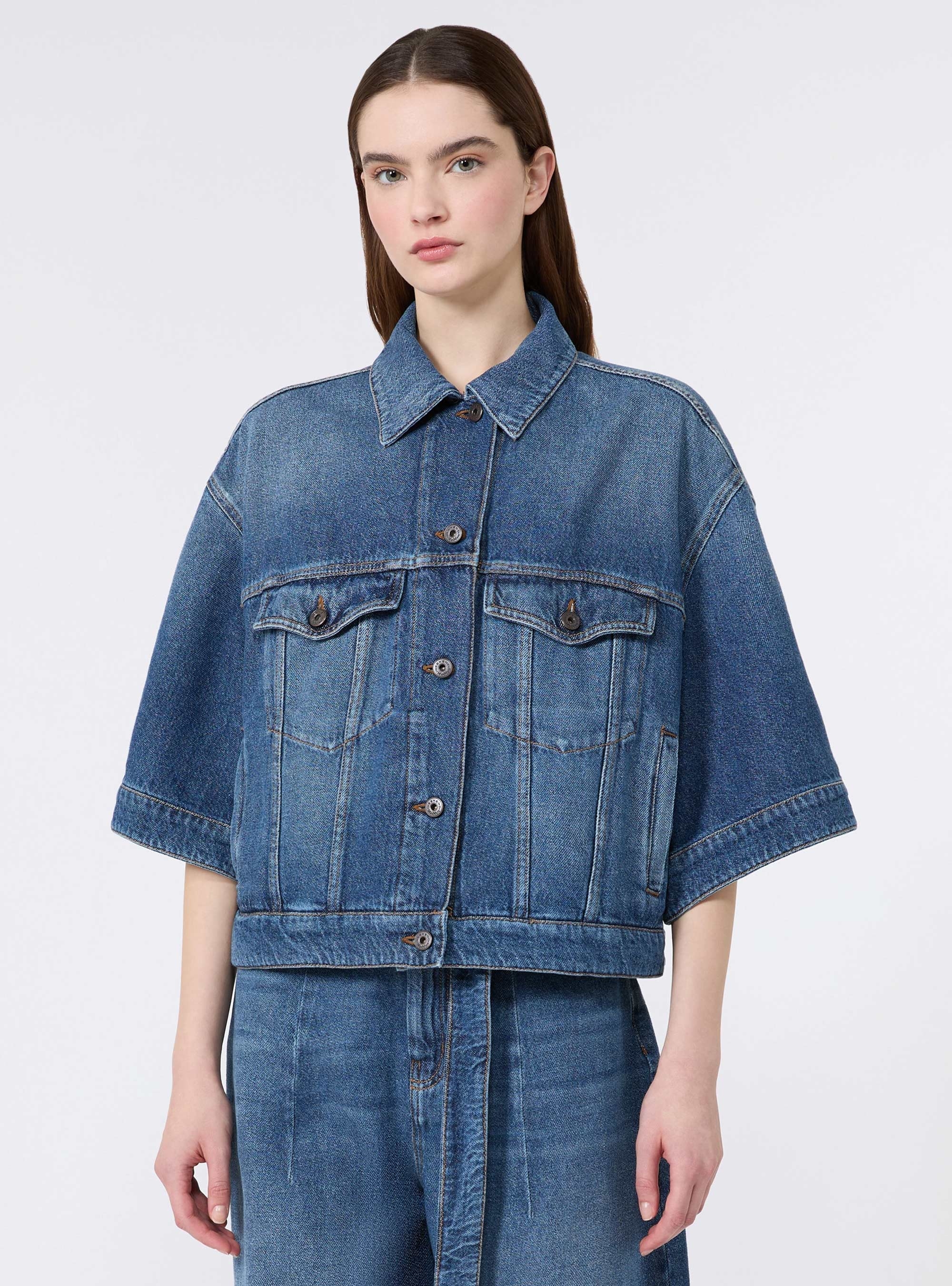 Weekend Max Mara Cotton denim jacket - Dark Aged Denim