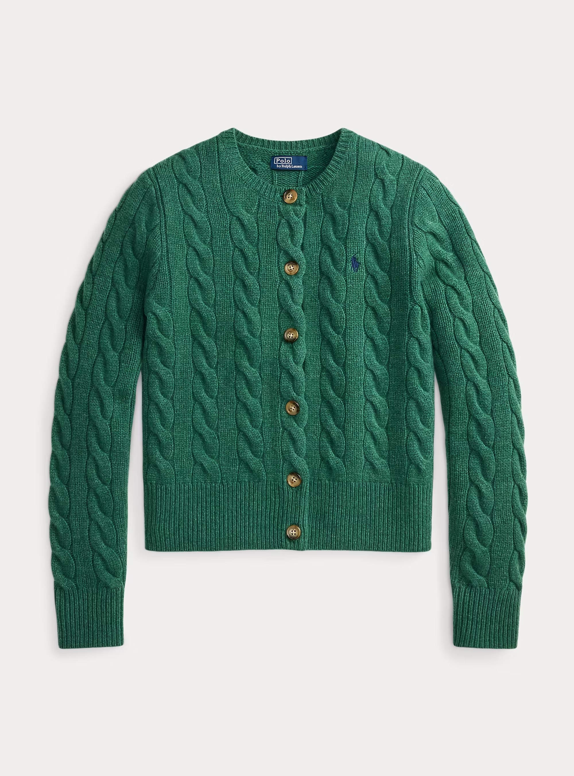 Polo Ralph Lauren Cable-Knit Wool-Cashmere Cardigan - Green
