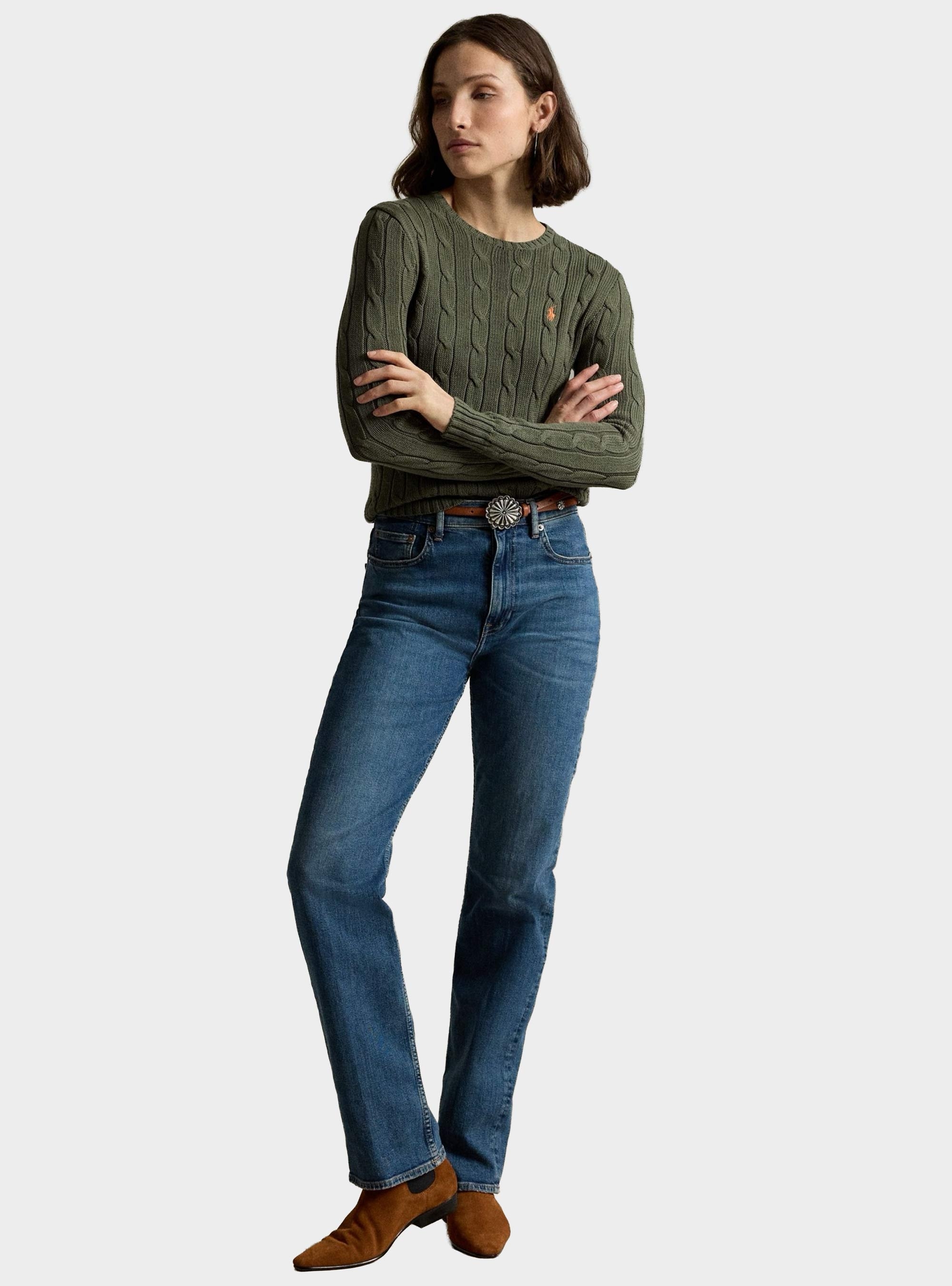 Polo Ralph Lauren Cable-Knit Cotton Crewneck Jumper - Olive 