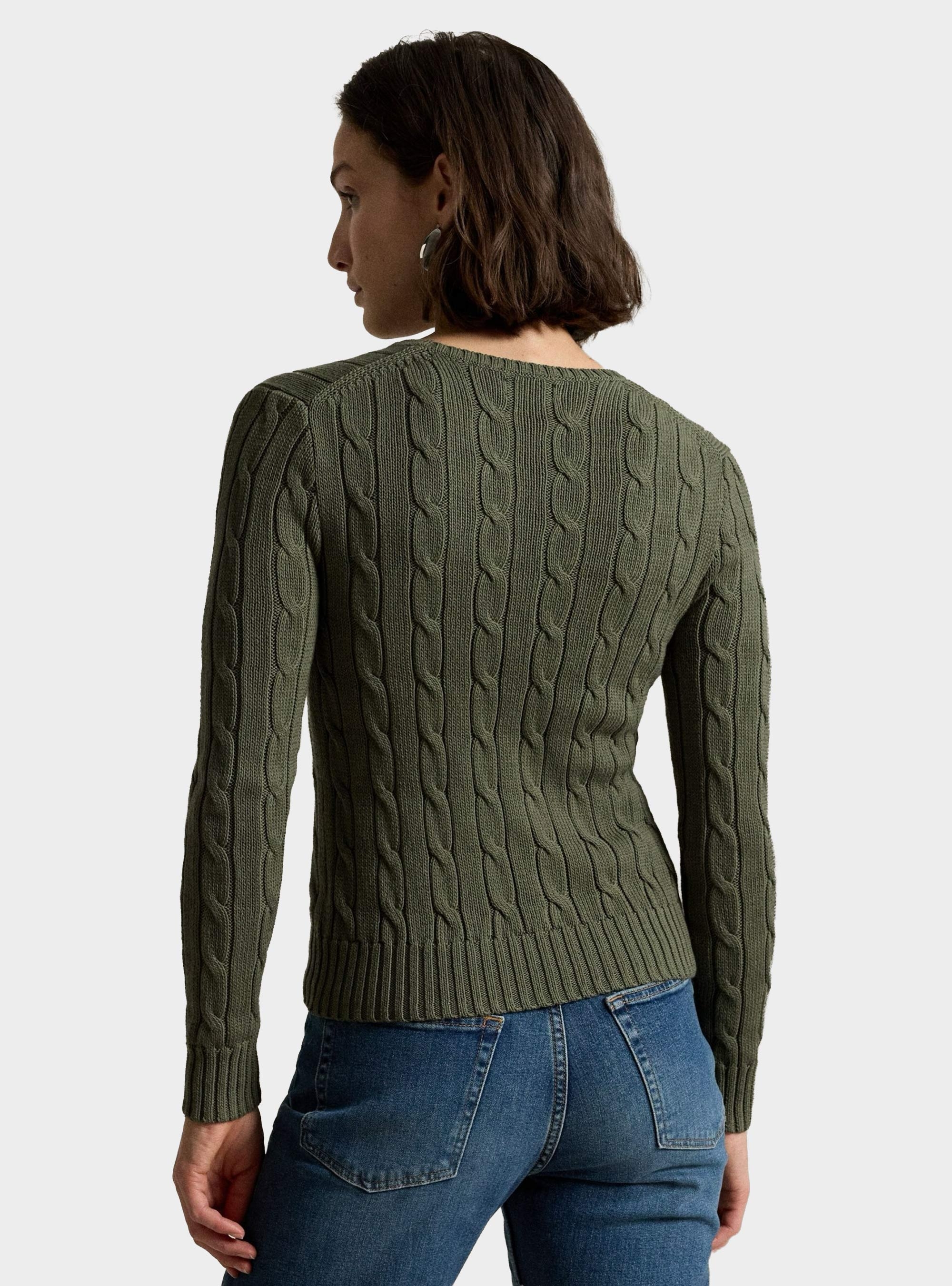 Polo Ralph Lauren Cable-Knit Cotton Crewneck Jumper - Olive 