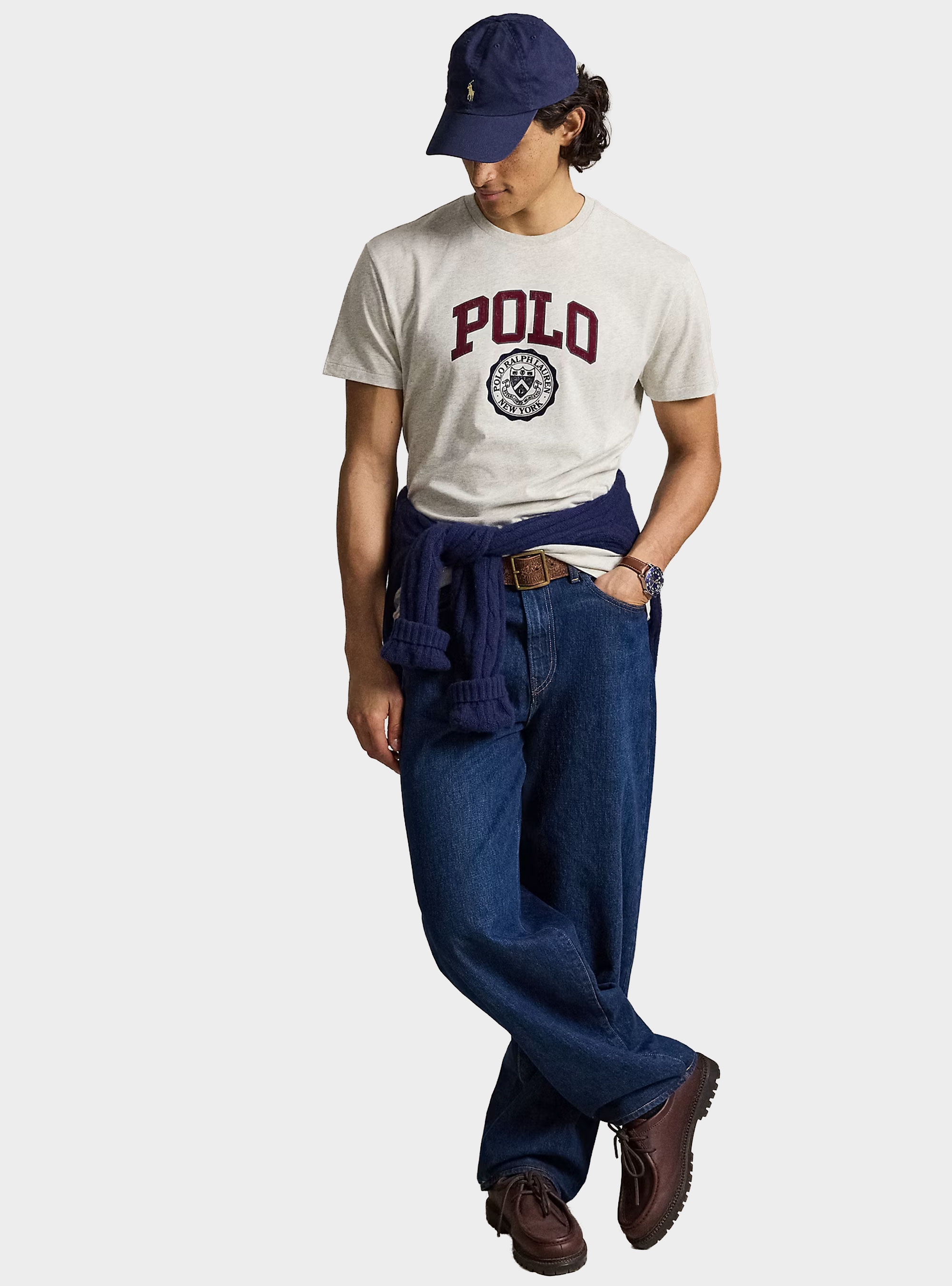Polo Ralph Lauren Custom Slim Fit Logo T-Shirt - Light Grey Melange