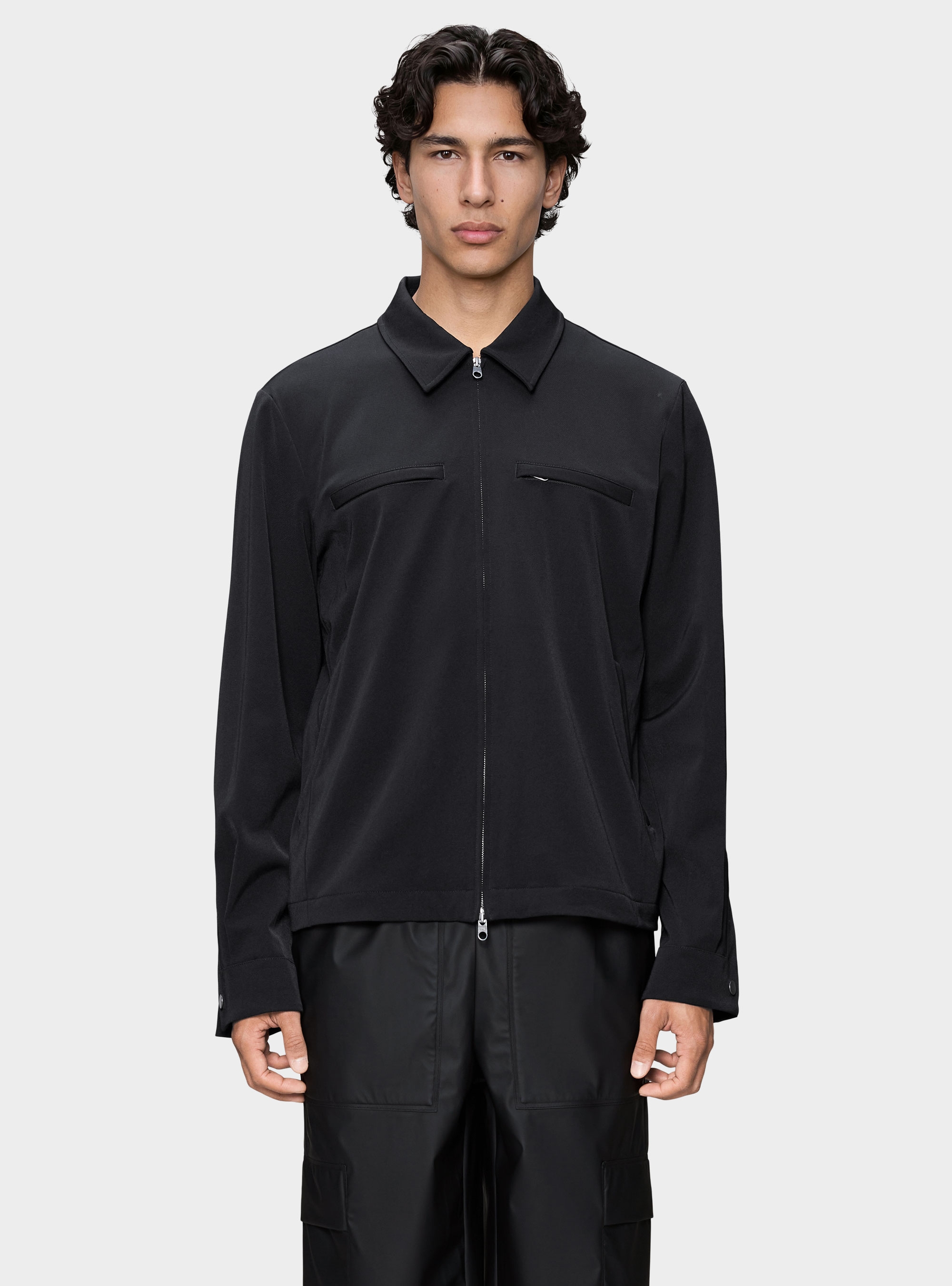 Rains Tech Woven Overshirt - Black