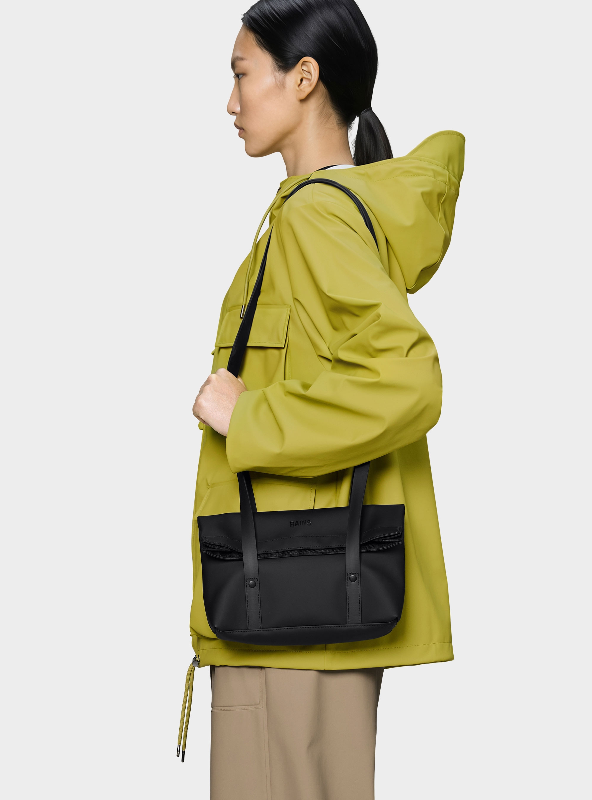 Rains 2 Strap Crossbody Bag - Black