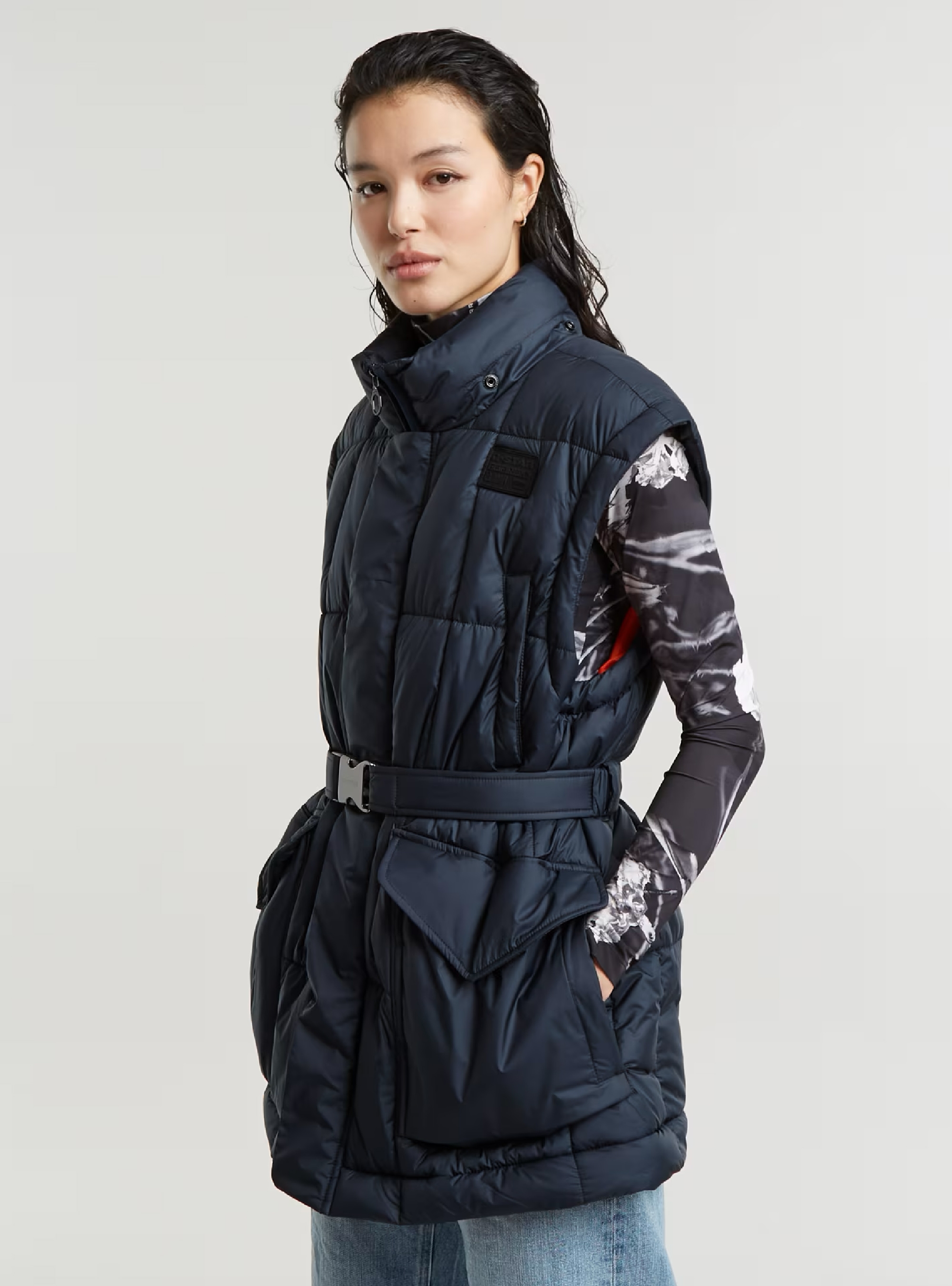 G-Star Modular Padded Hooded Puffer - Blue