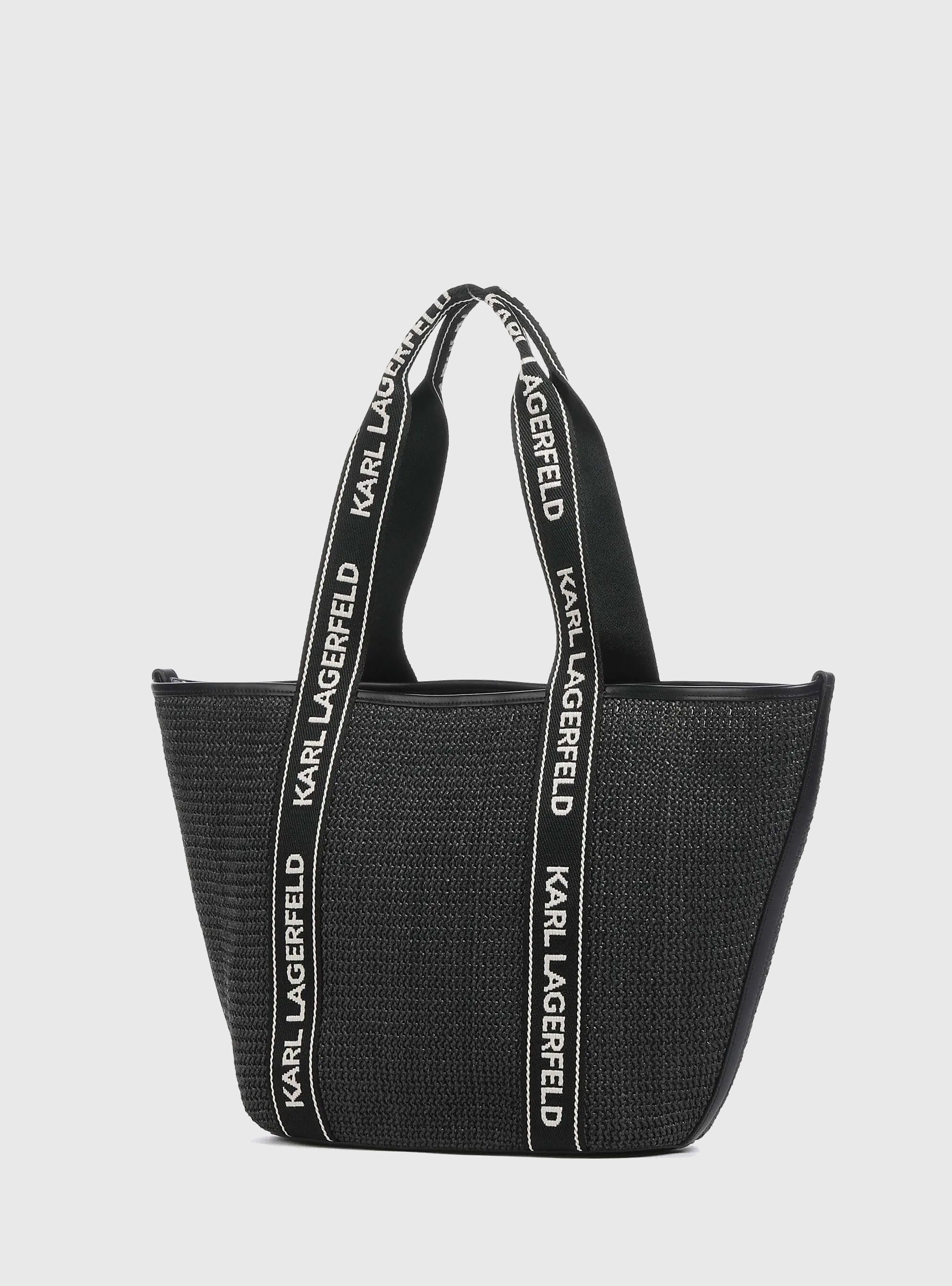 Karl Lagerfeld K/Essential Raffia Bag - Black