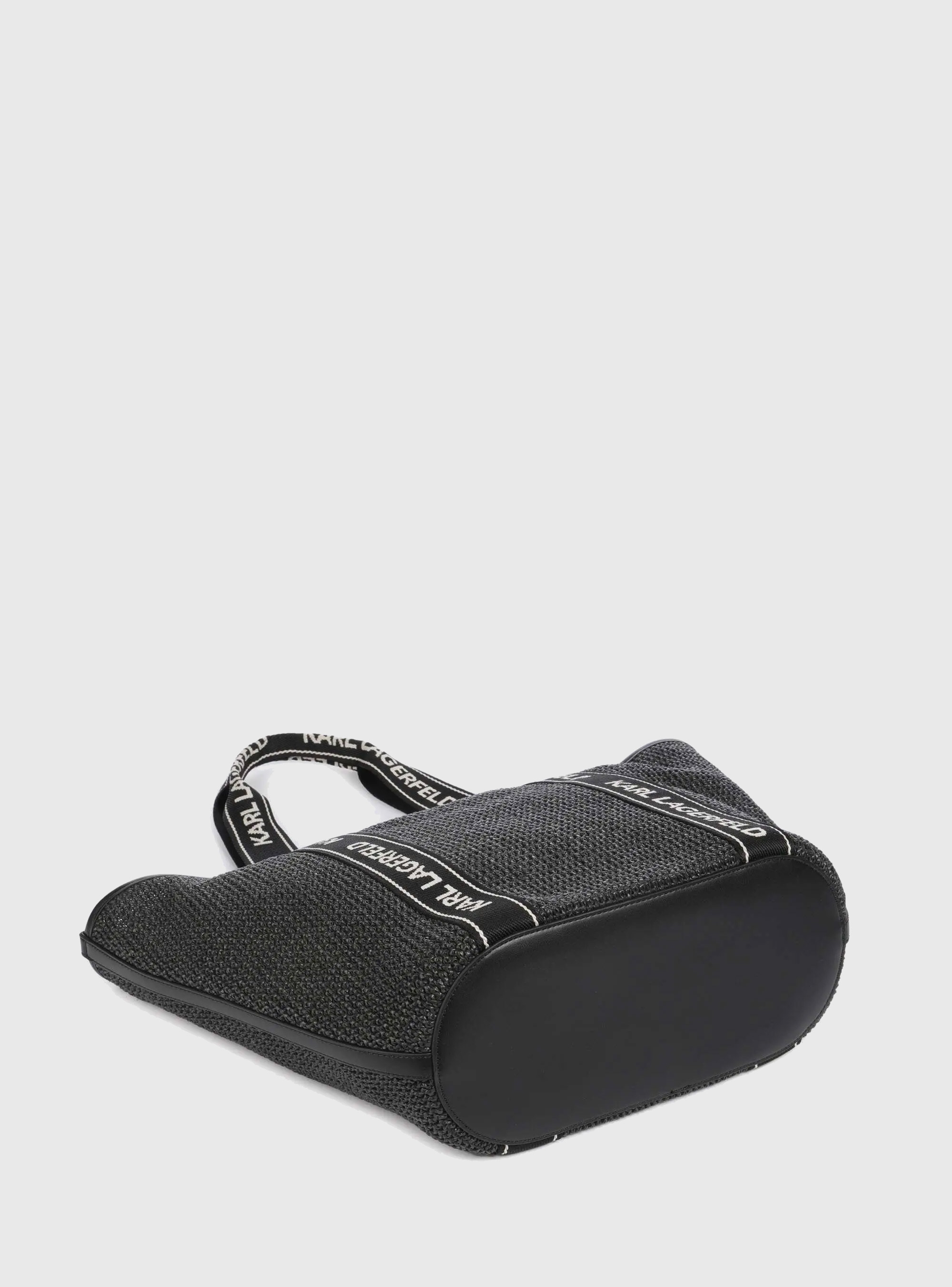 Karl Lagerfeld K/Essential Raffia Bag - Black