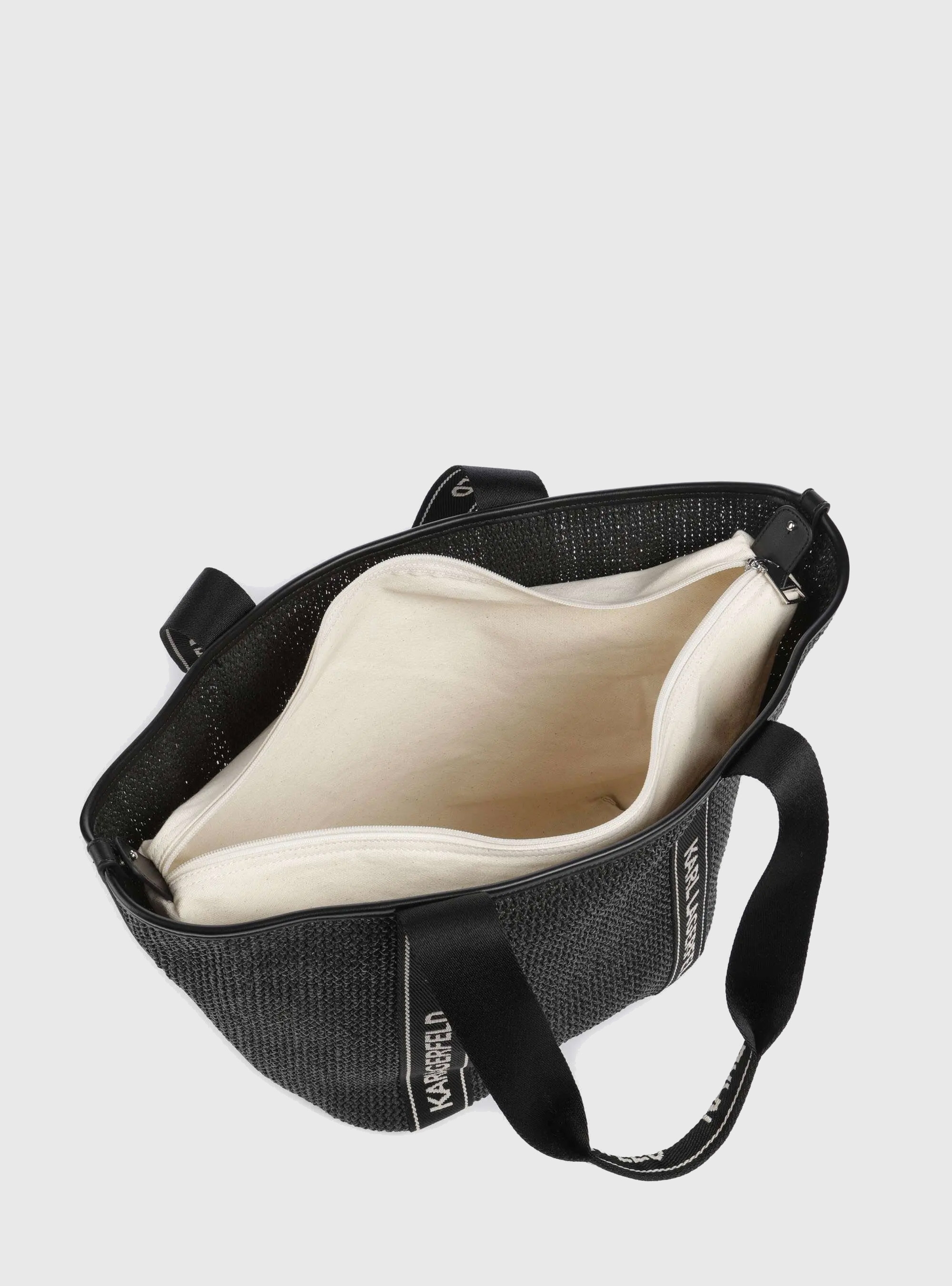Karl Lagerfeld K/Essential Raffia Bag - Black