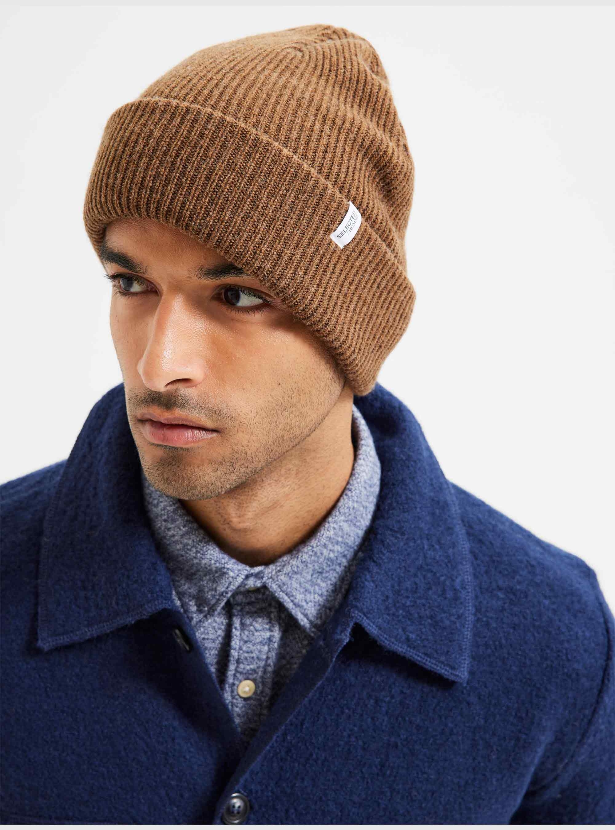 Selected Cashmere Blend Beanie Cray-Rust Brown