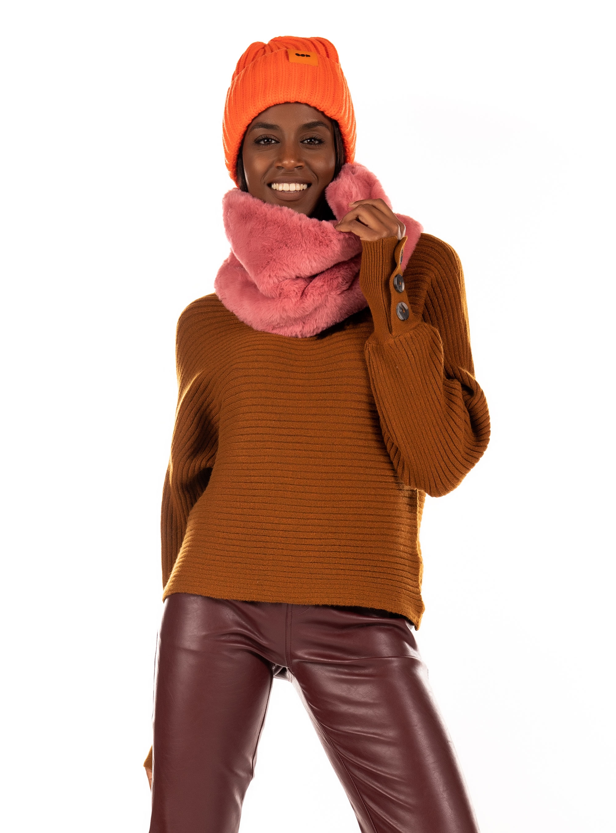 OOF Faux Fur Collar-Pink