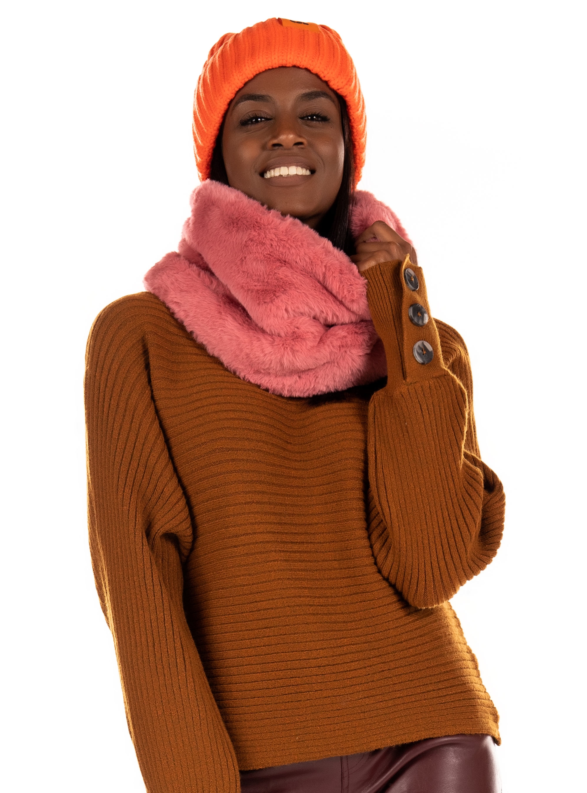 OOF Faux Fur Collar-Pink