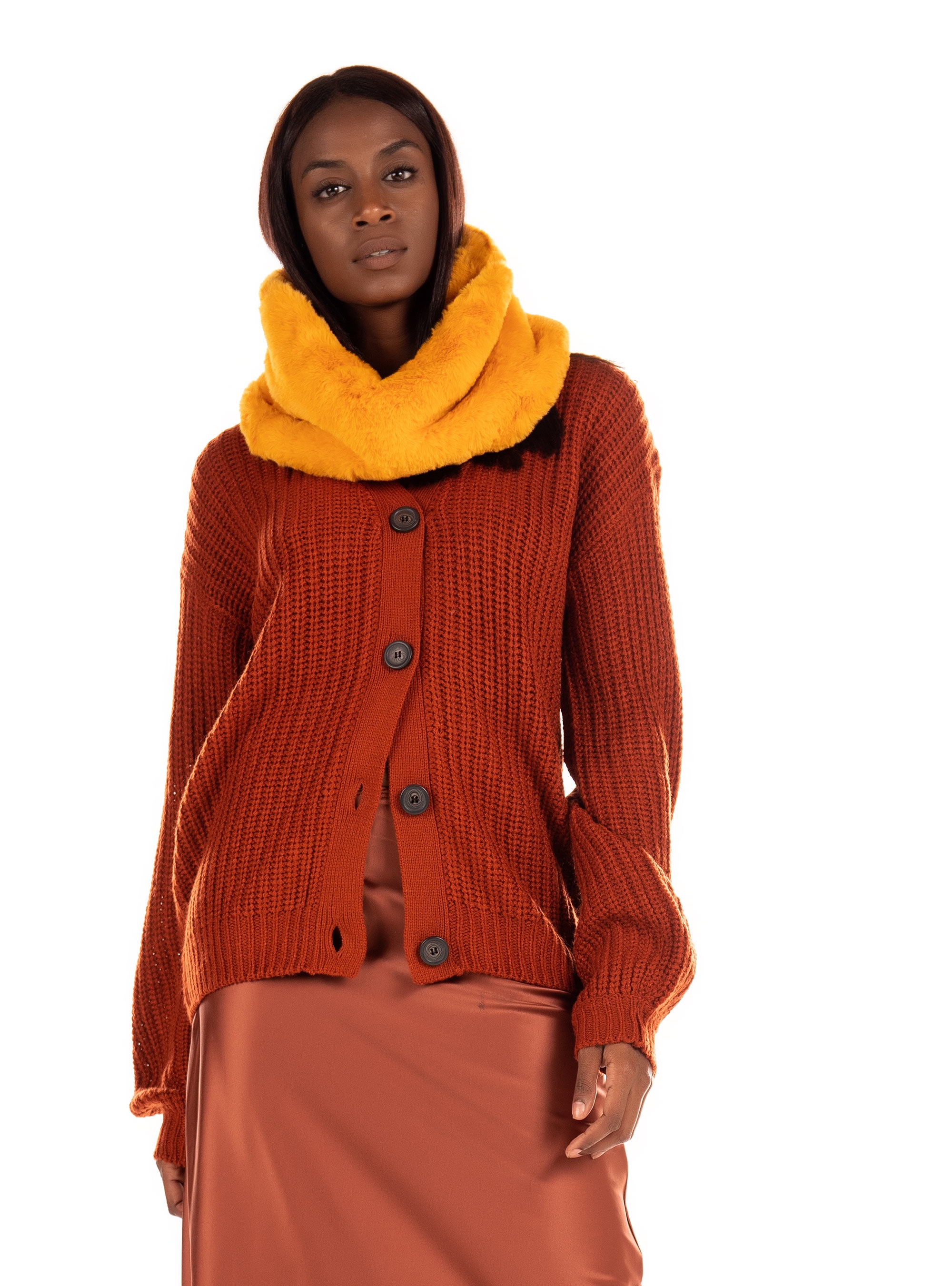 OOF Faux Fur Collar-Mustard