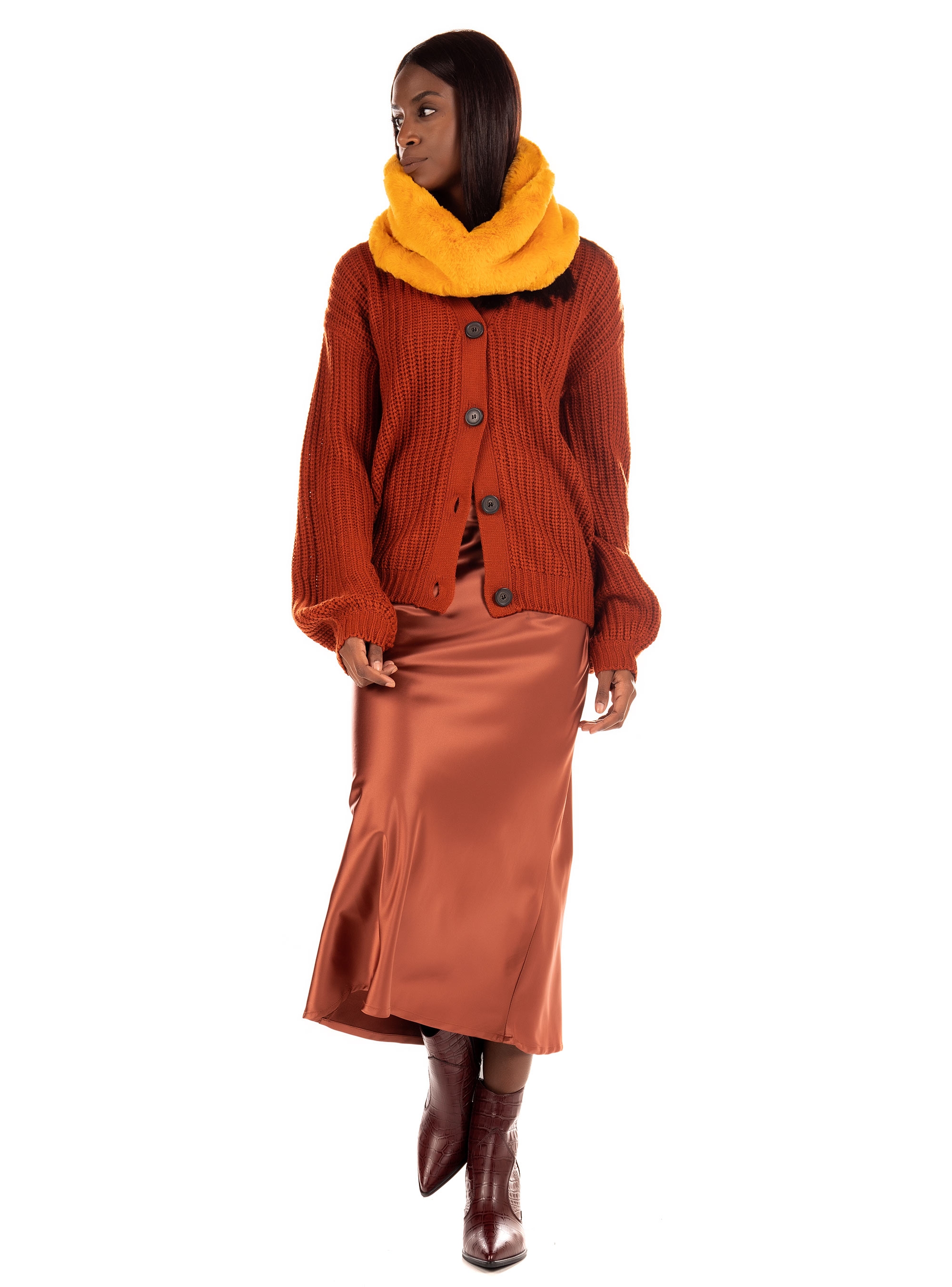 OOF Faux Fur Collar-Mustard