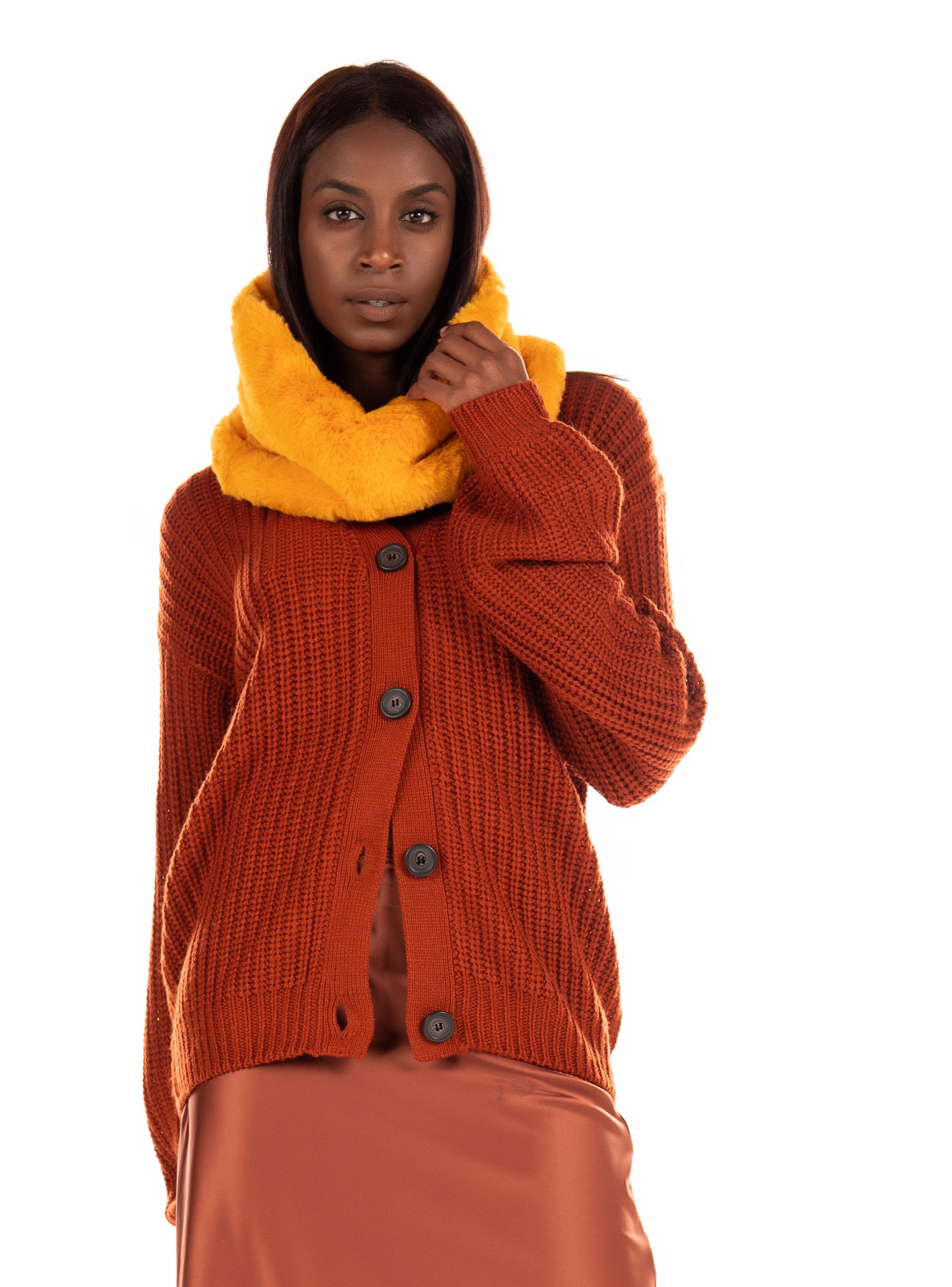 OOF Faux Fur Collar-Mustard