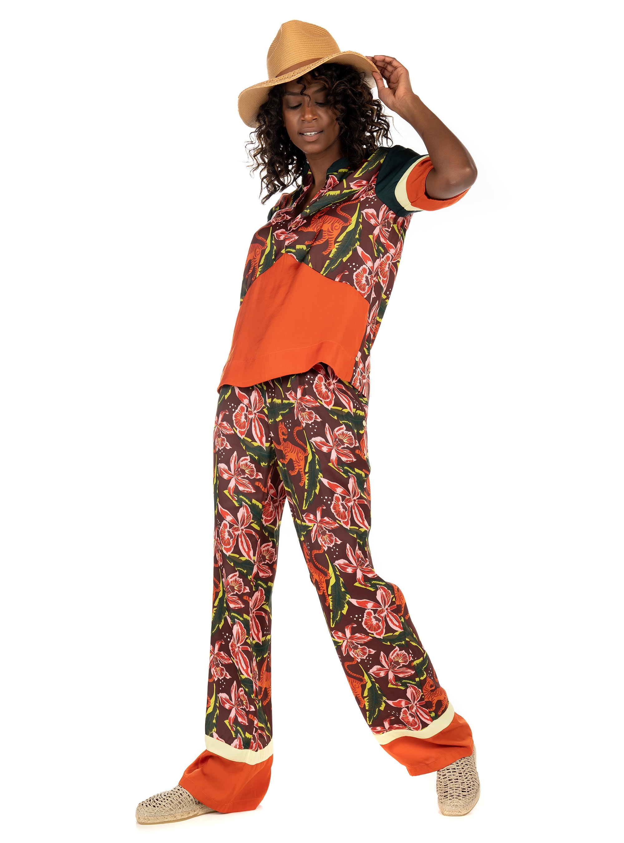 Maison Scotch Wide Leg Pants-Printed