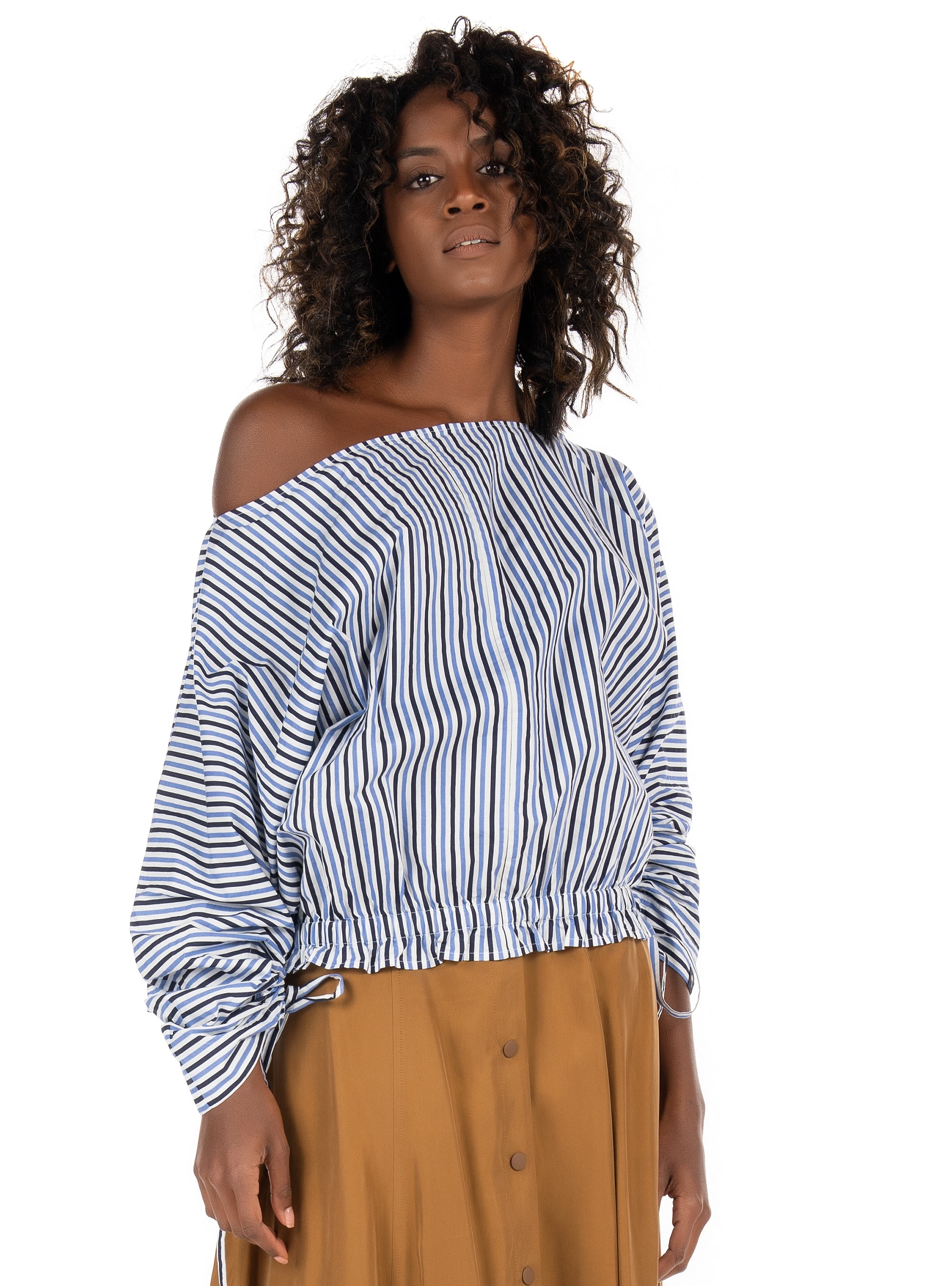 Maison Scotch Boat Neck Top-Striped
