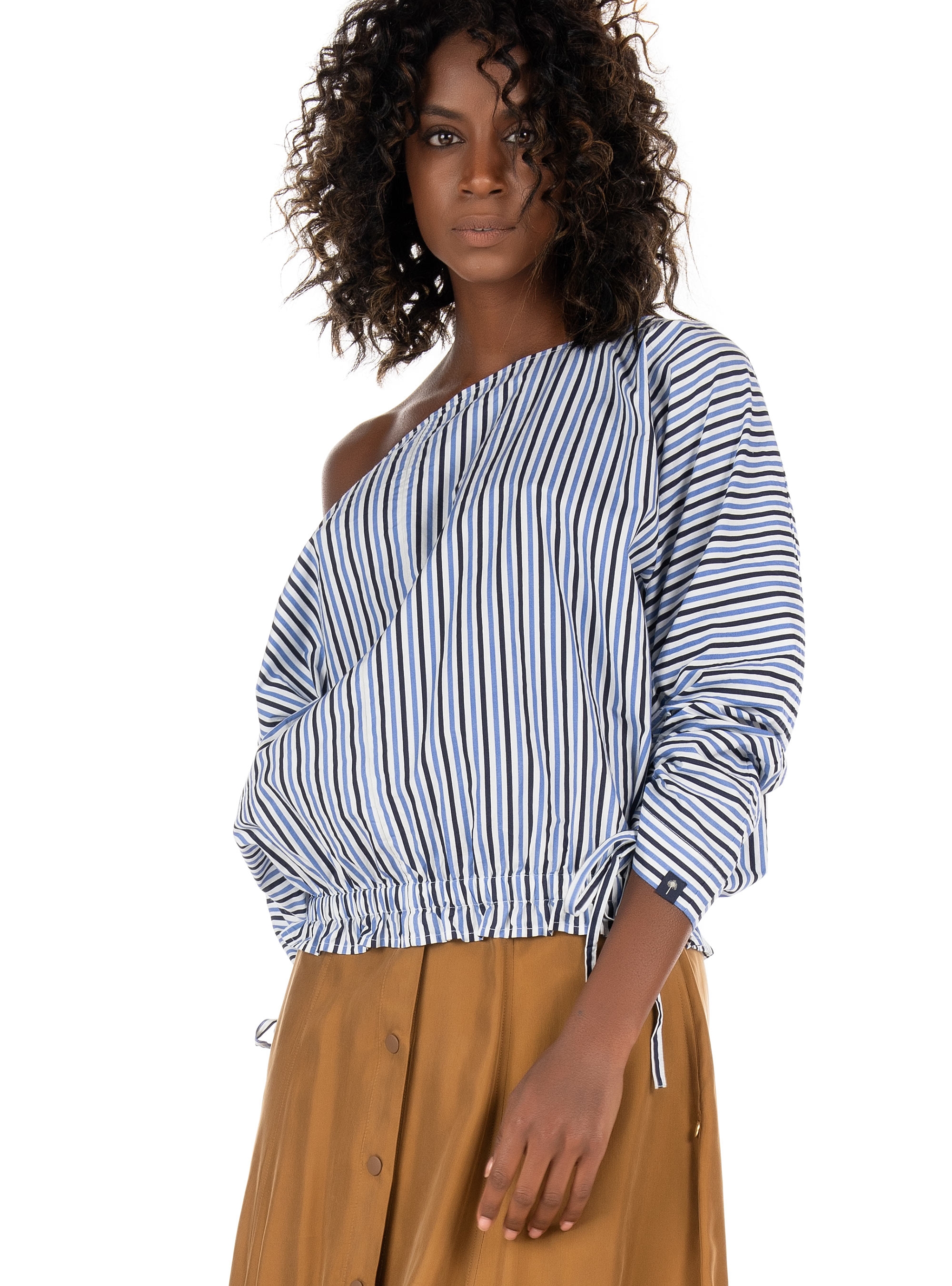 Maison Scotch Boat Neck Top-Striped