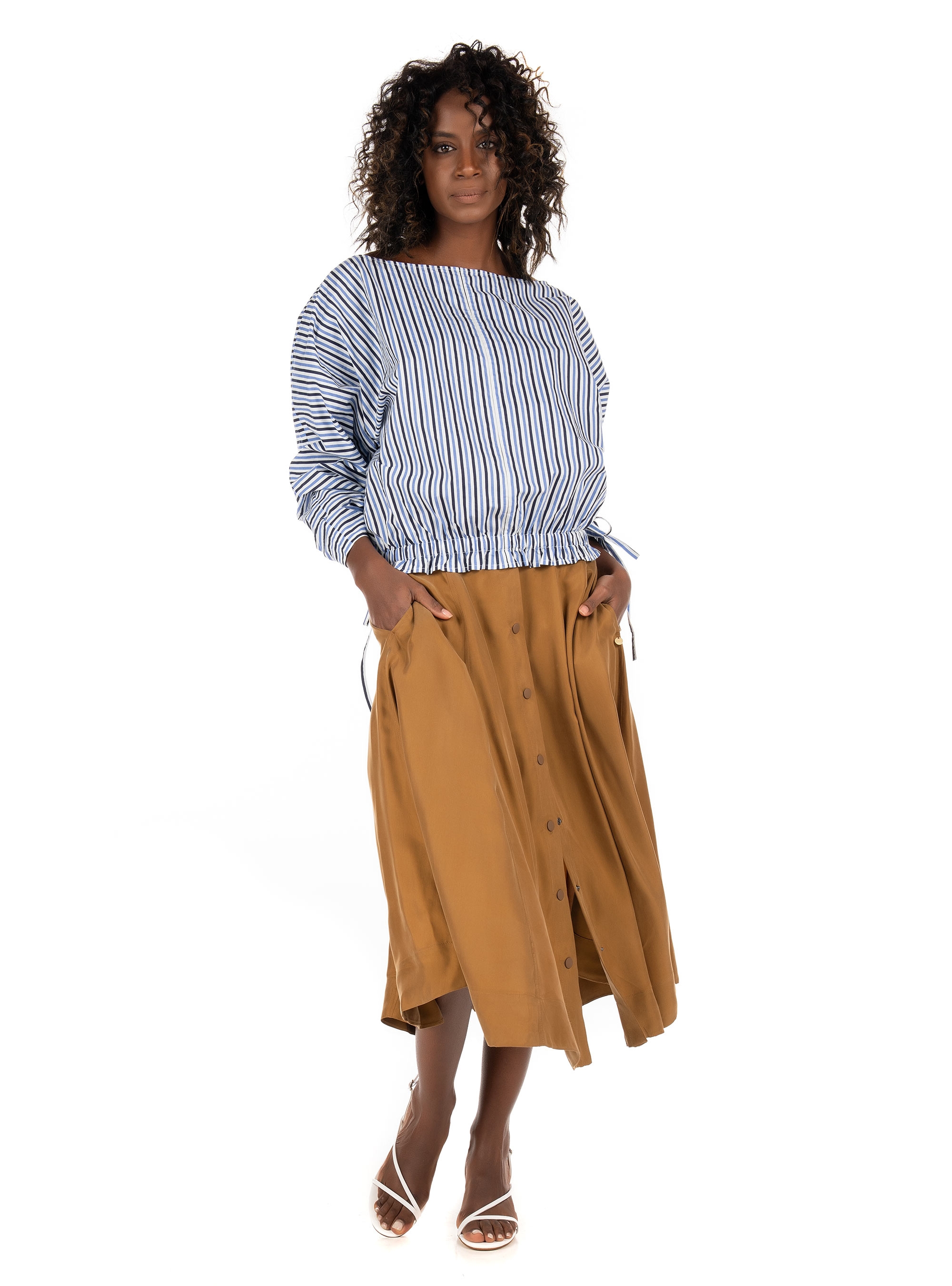 Maison Scotch Boat Neck Top-Striped