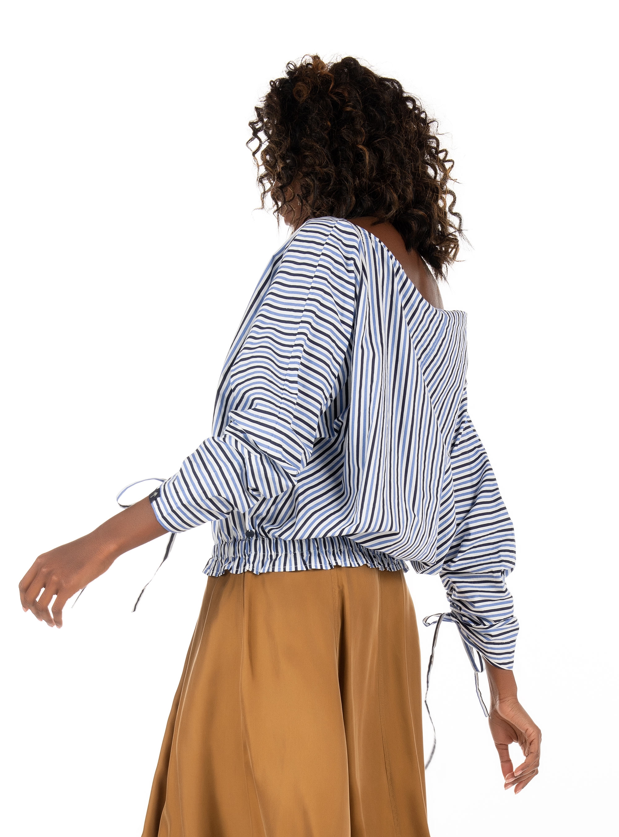 Maison Scotch Boat Neck Top-Striped