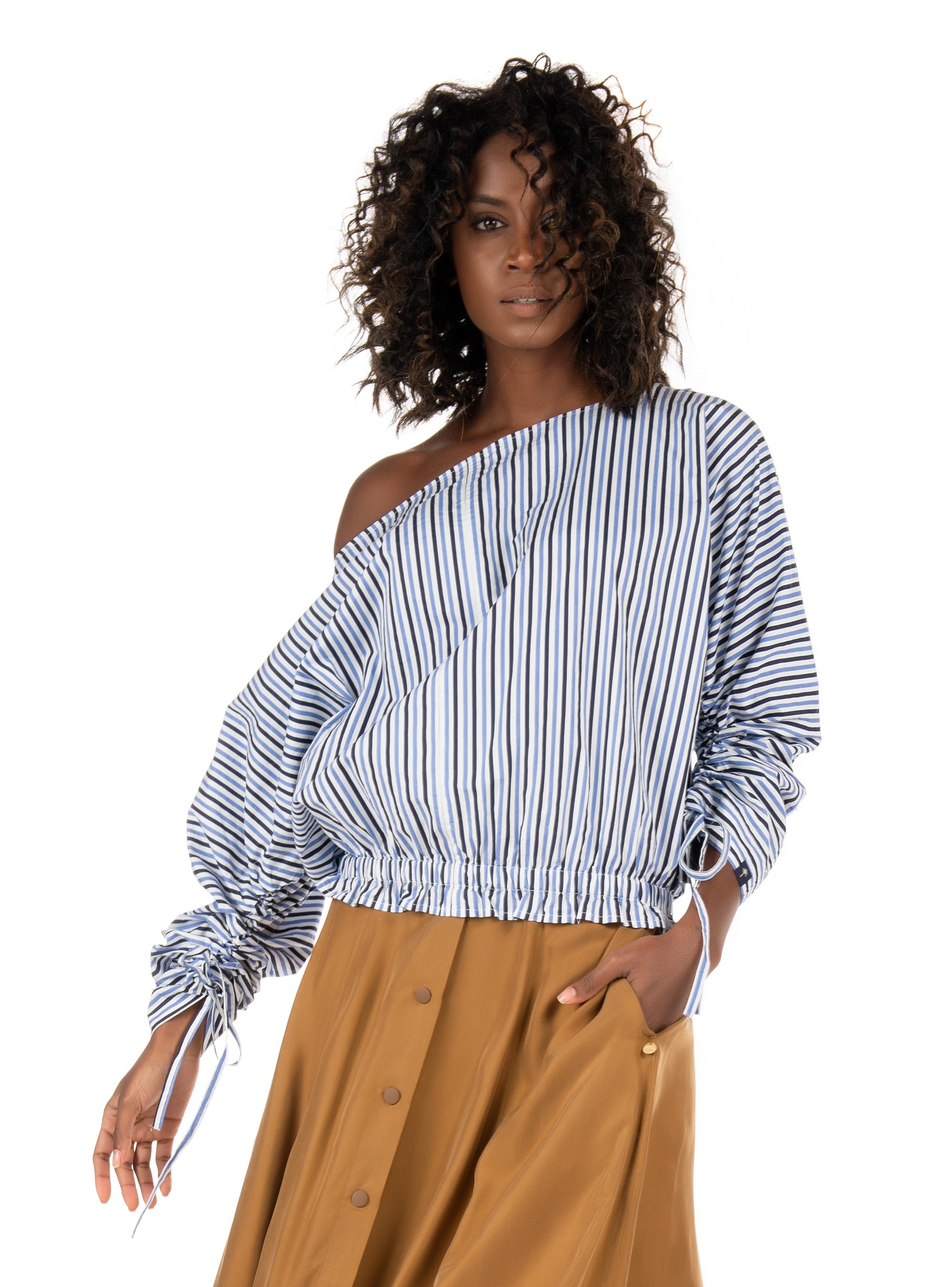 Maison Scotch Boat Neck Top-Striped