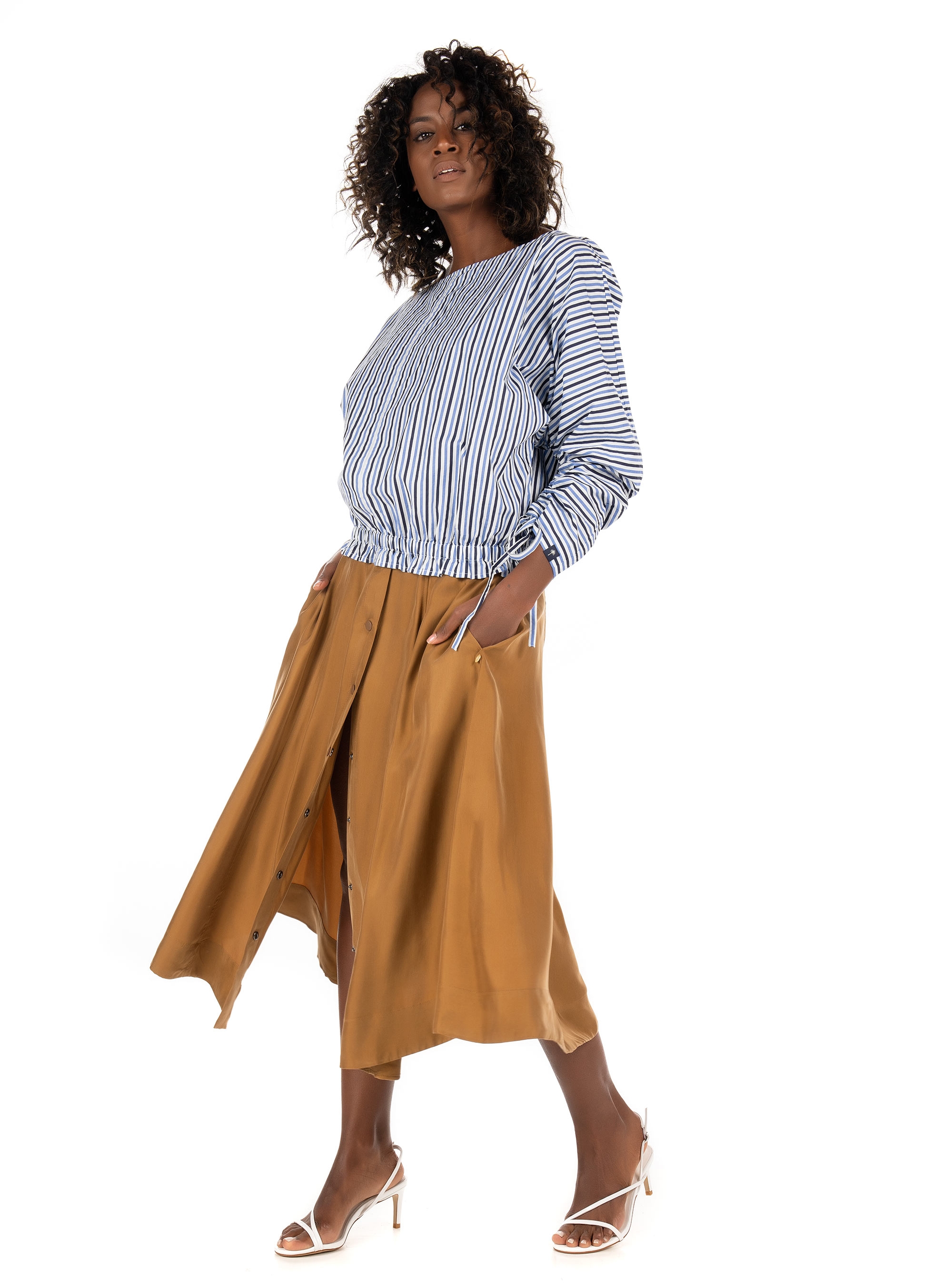 Maison Scotch Boat Neck Top-Striped
