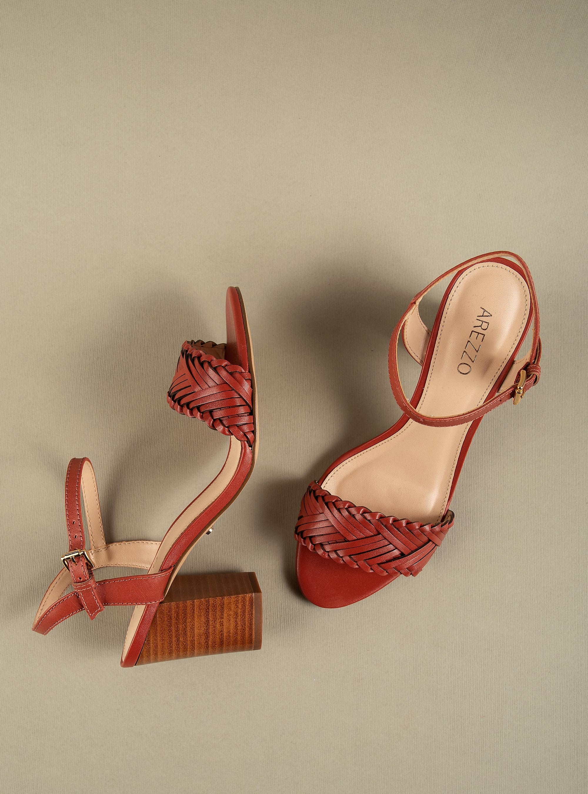 Arezzo Heeled Sandals-Brown