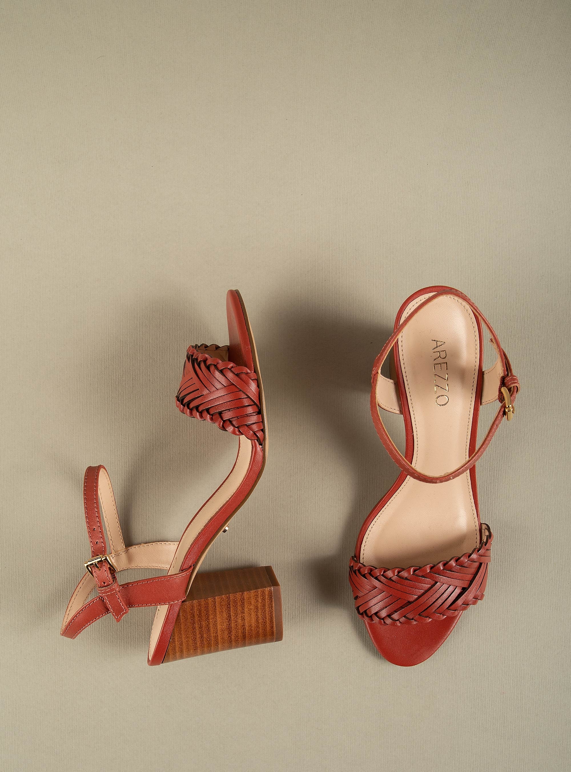 Arezzo Heeled Sandals-Brown