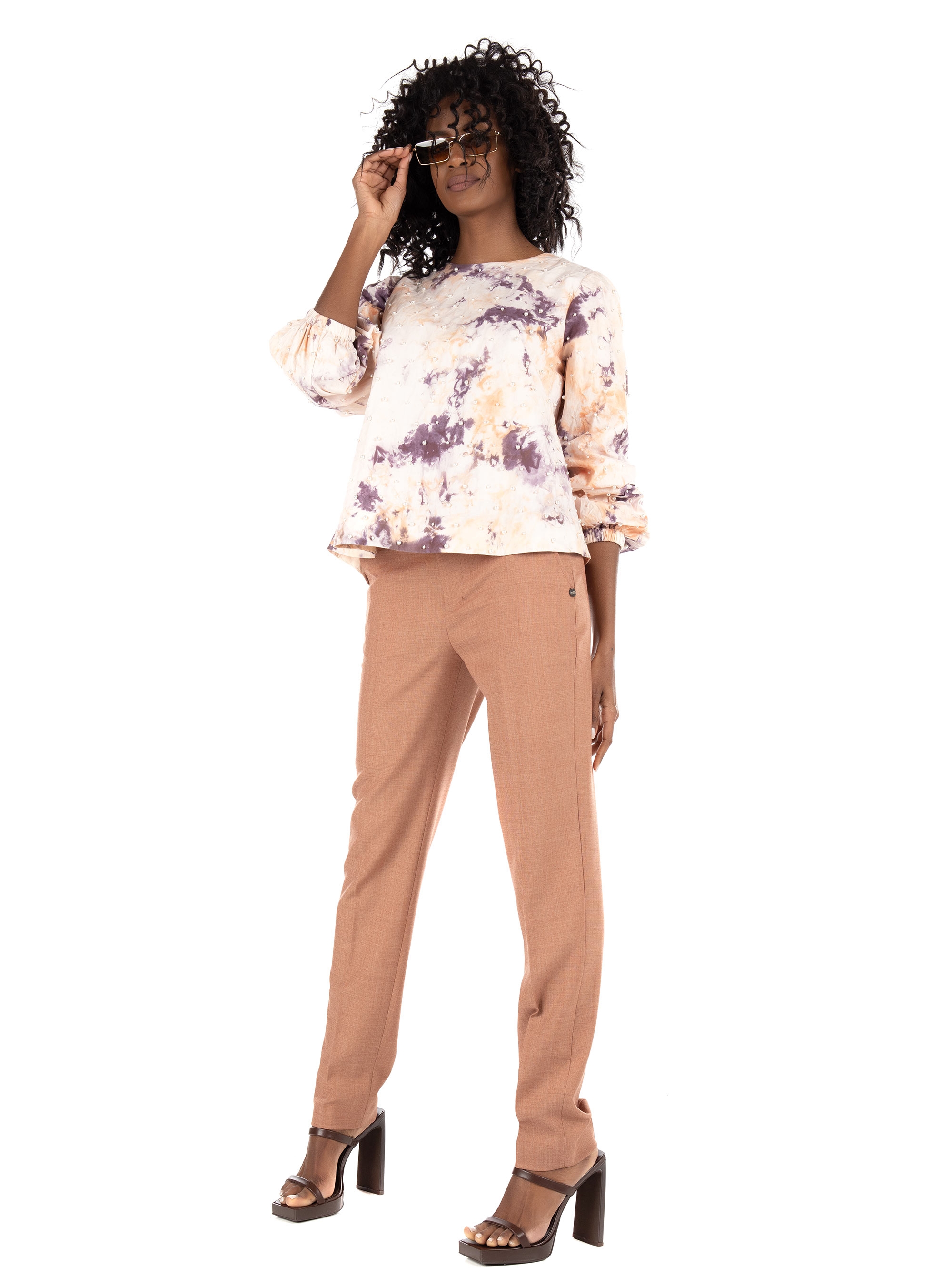 Maison Scotch Tie-dye Top-Light Salmon