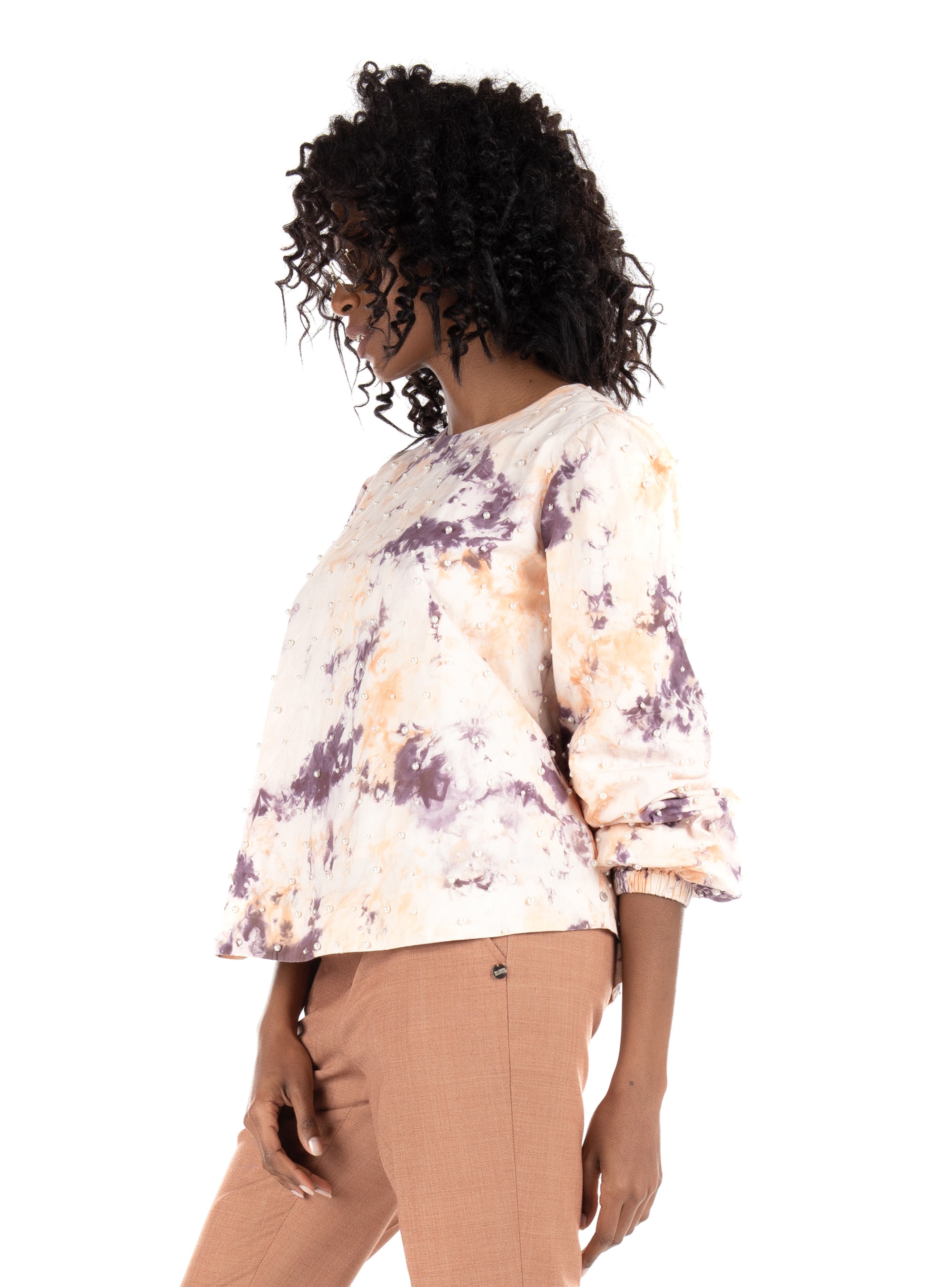 Maison Scotch Tie-dye Top-Light Salmon