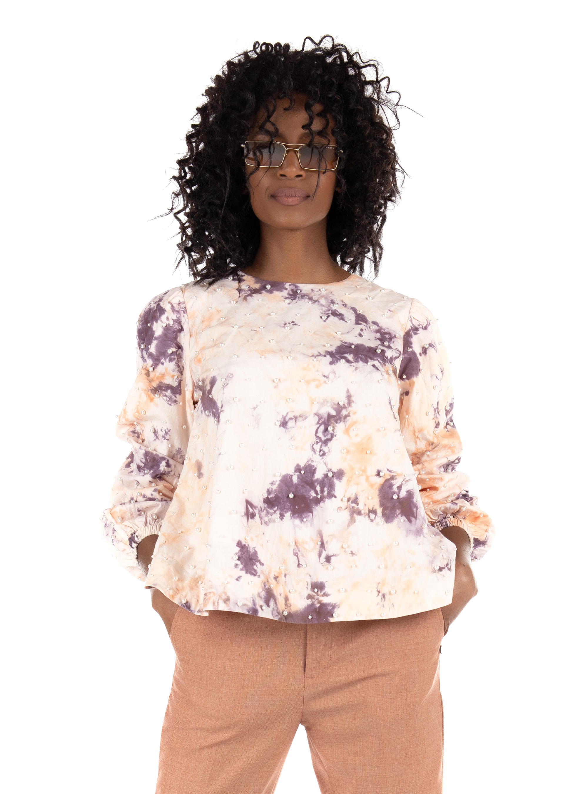 Maison Scotch Tie-dye Top-Light Salmon