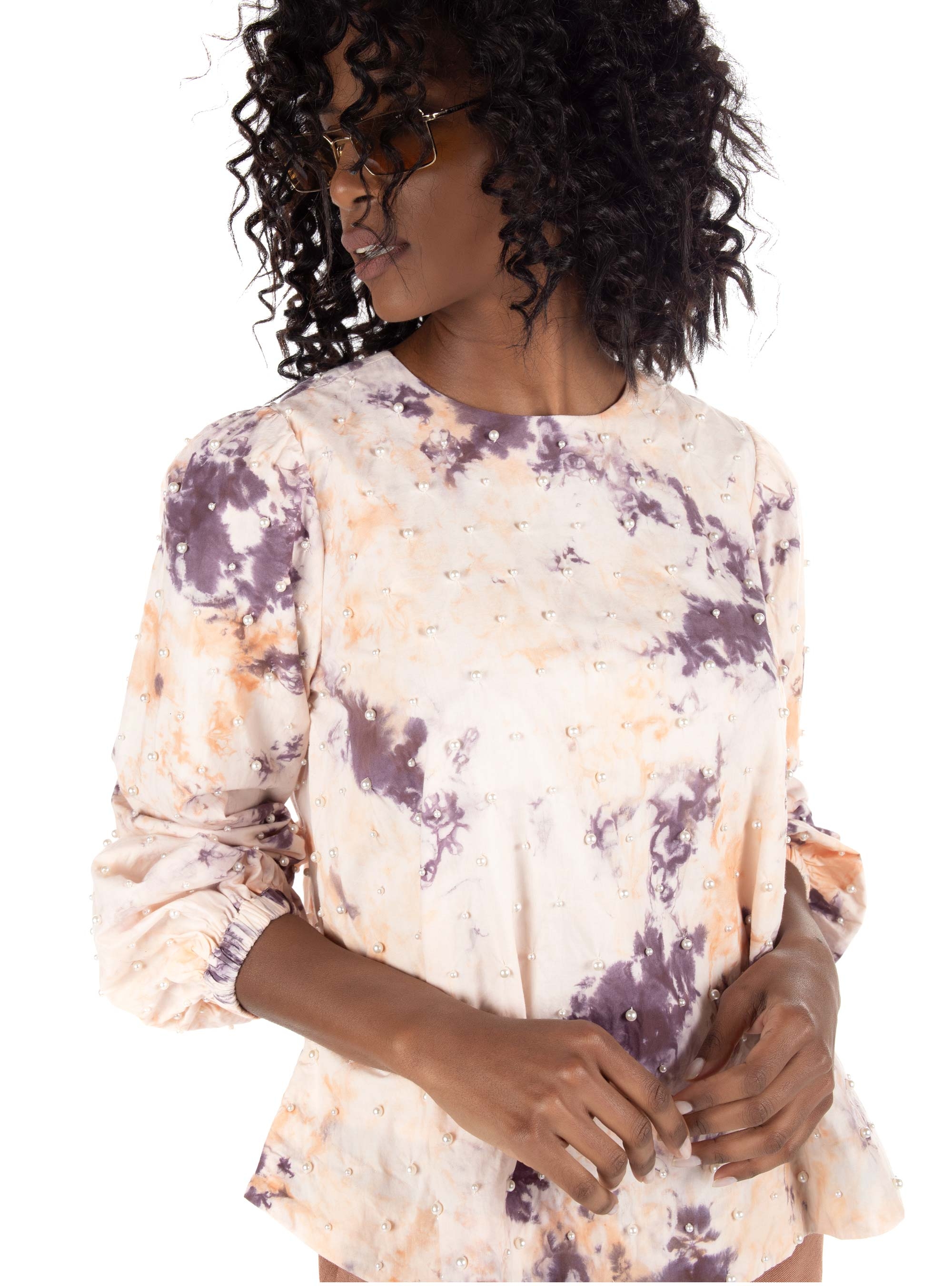 Maison Scotch Tie-dye Top-Light Salmon