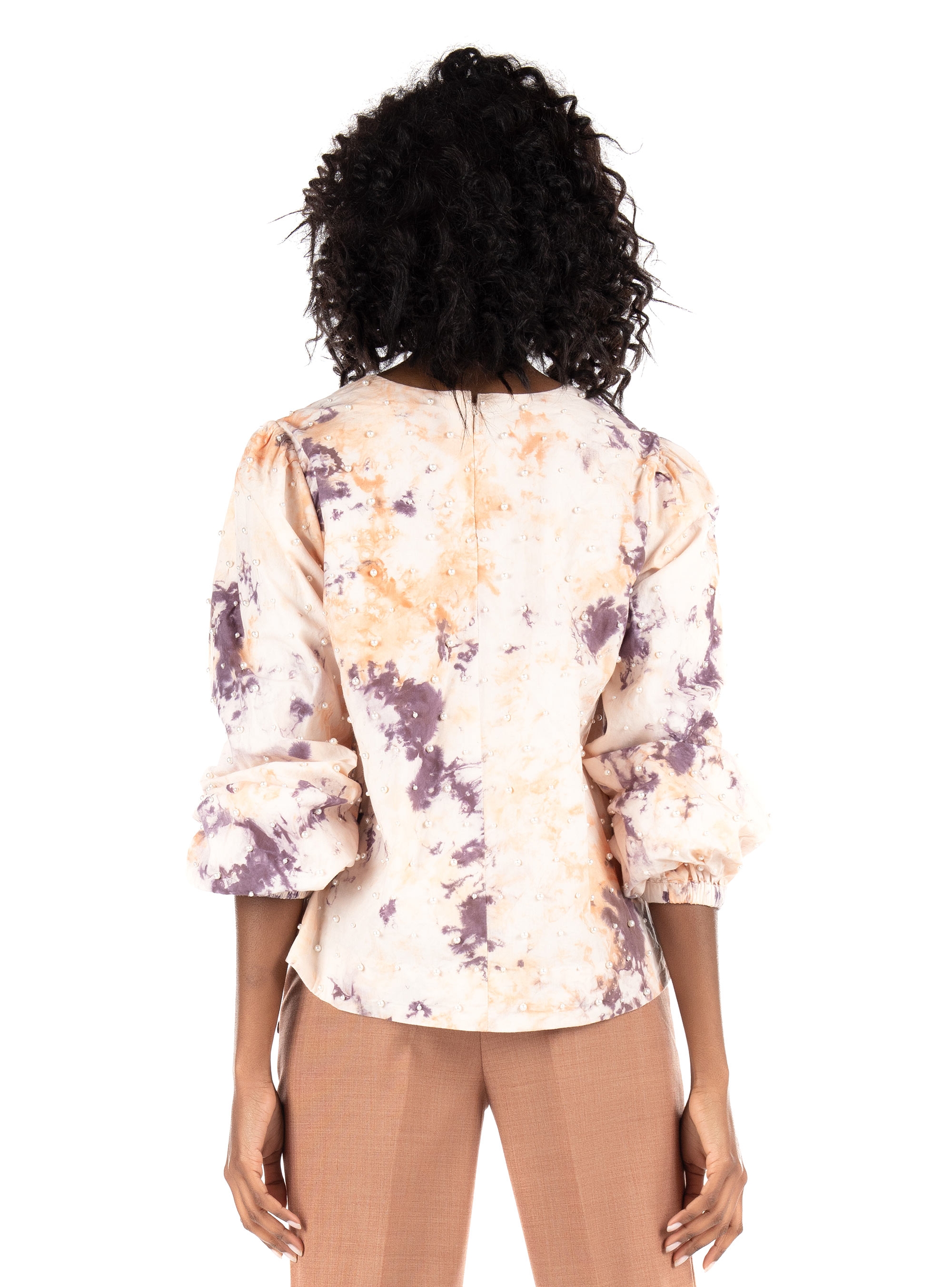 Maison Scotch Tie-dye Top-Light Salmon