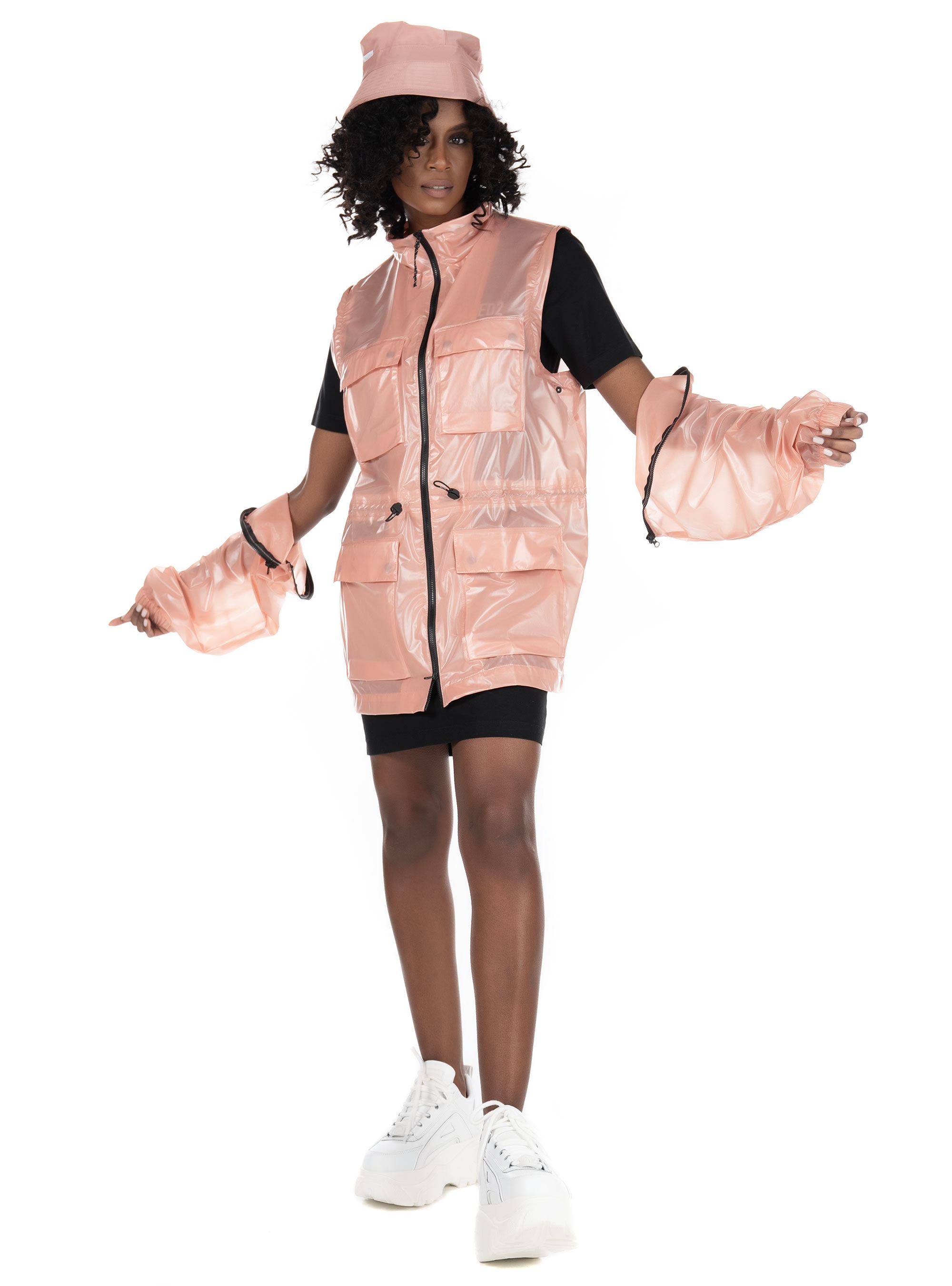 Rains Ultralight Zip-off Parka-Pink