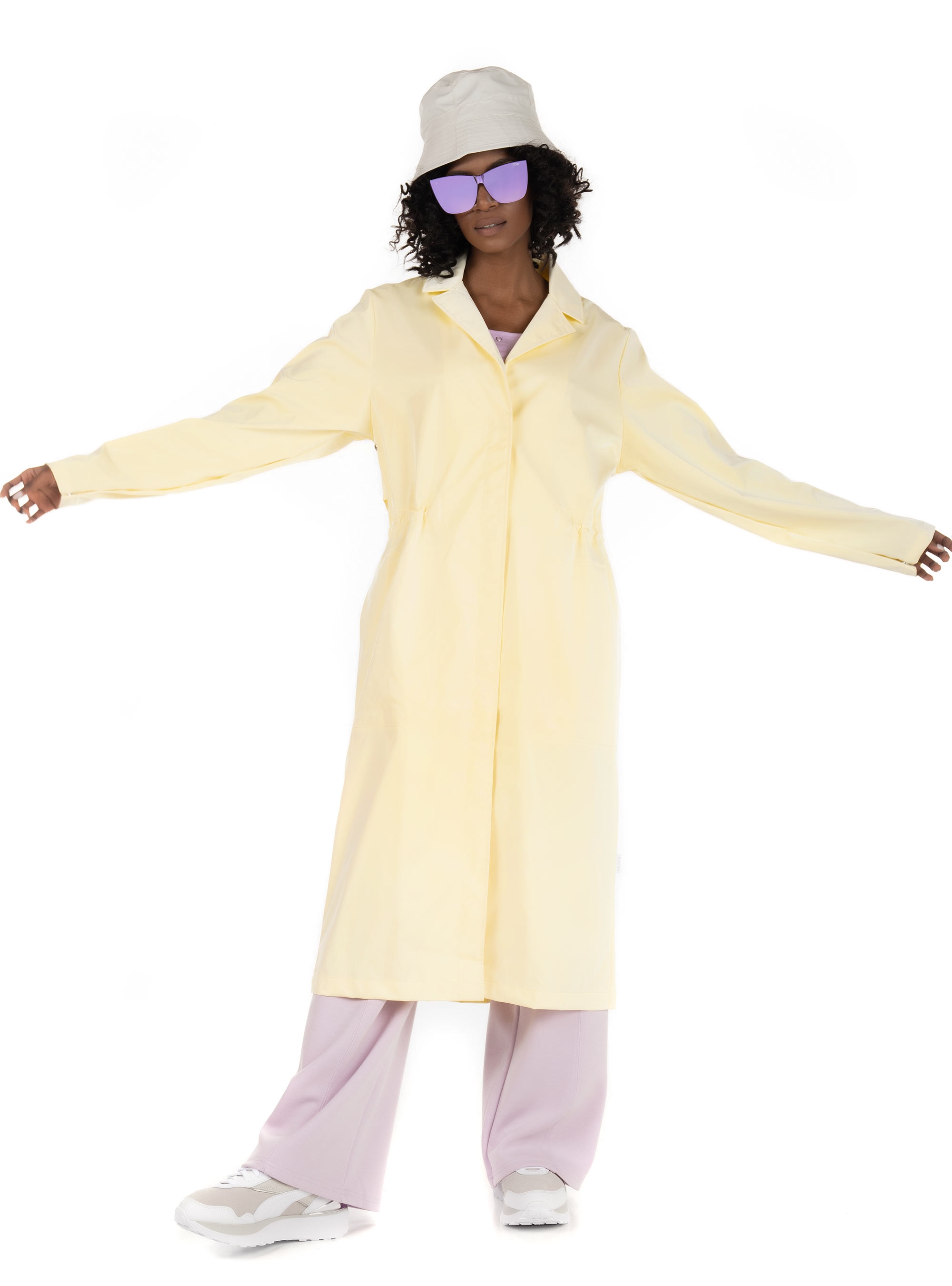Rains String Overcoat-Pearl