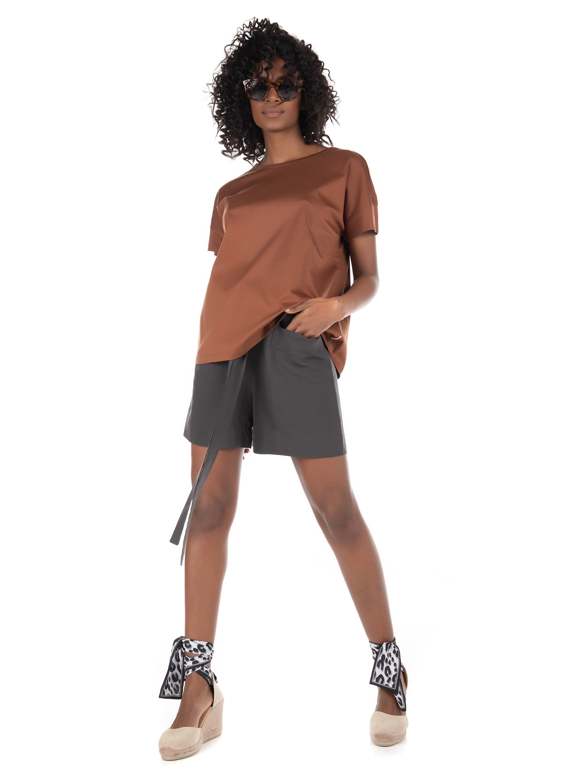Black & Black Shorts-Dark Grey