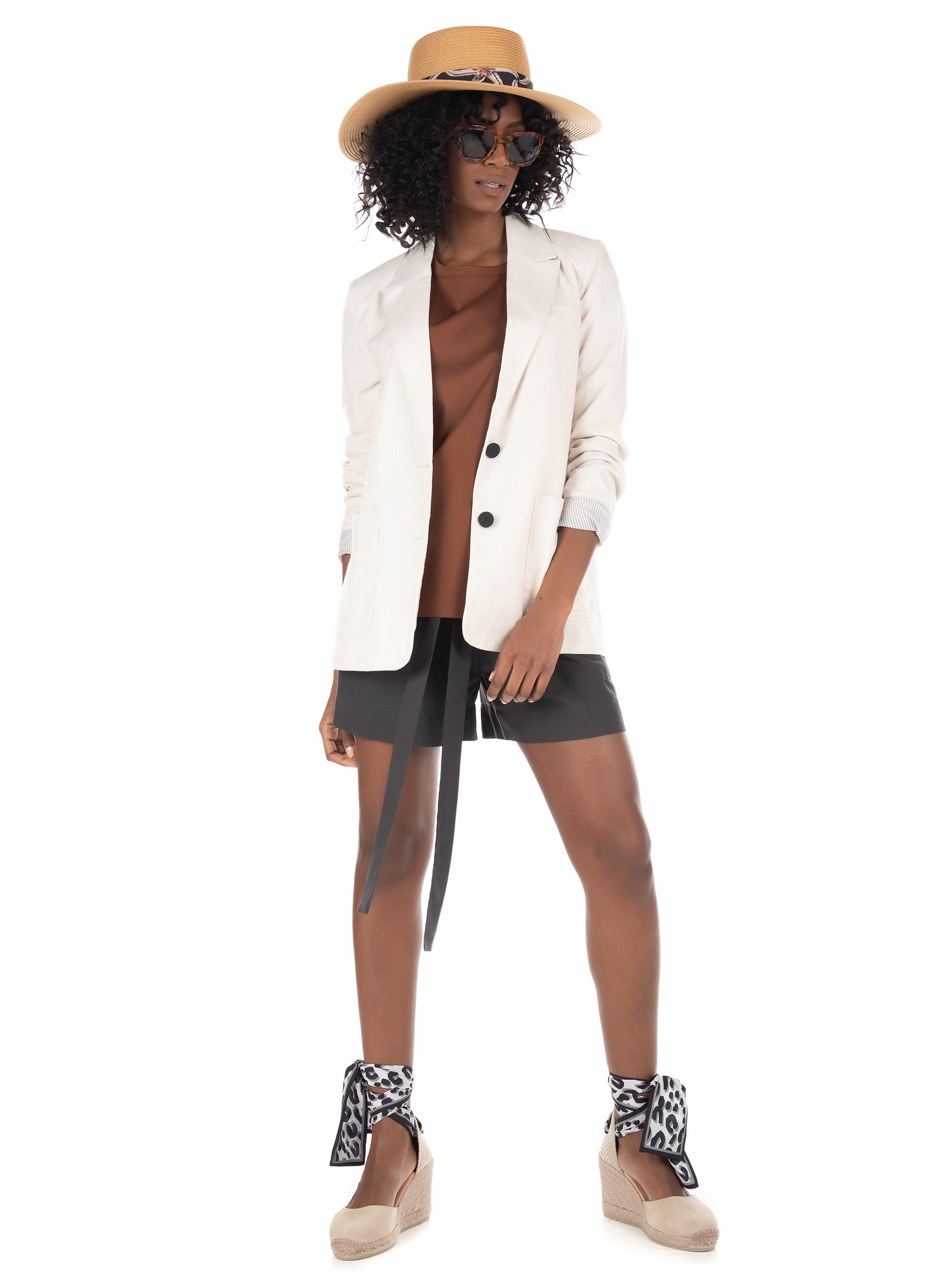 Black & Black Shorts-Dark Grey