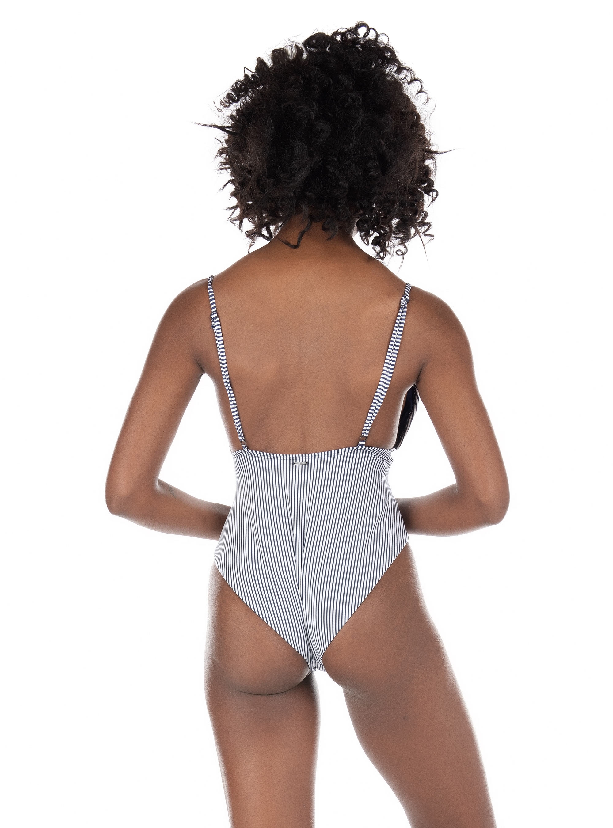 Superdry Seersucker Scooped Swimsuit-Blue
