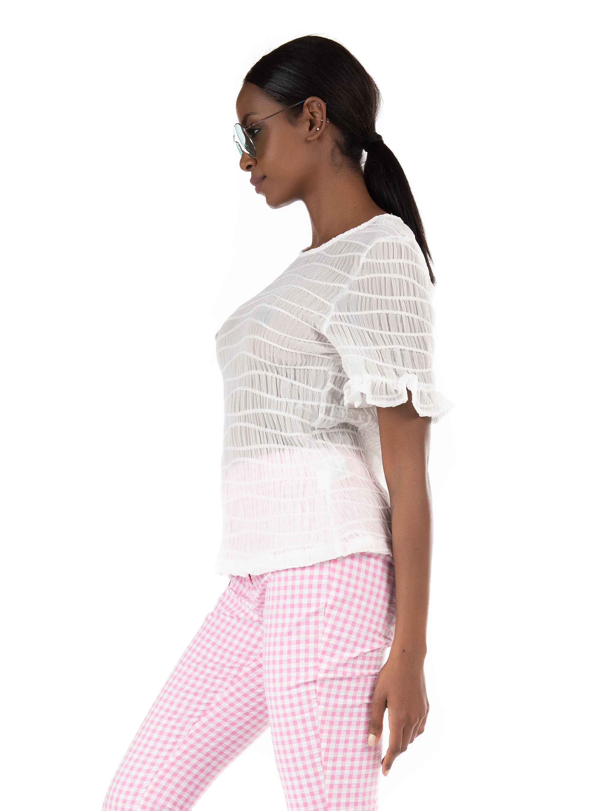 Rut & Circle Top Angela-White