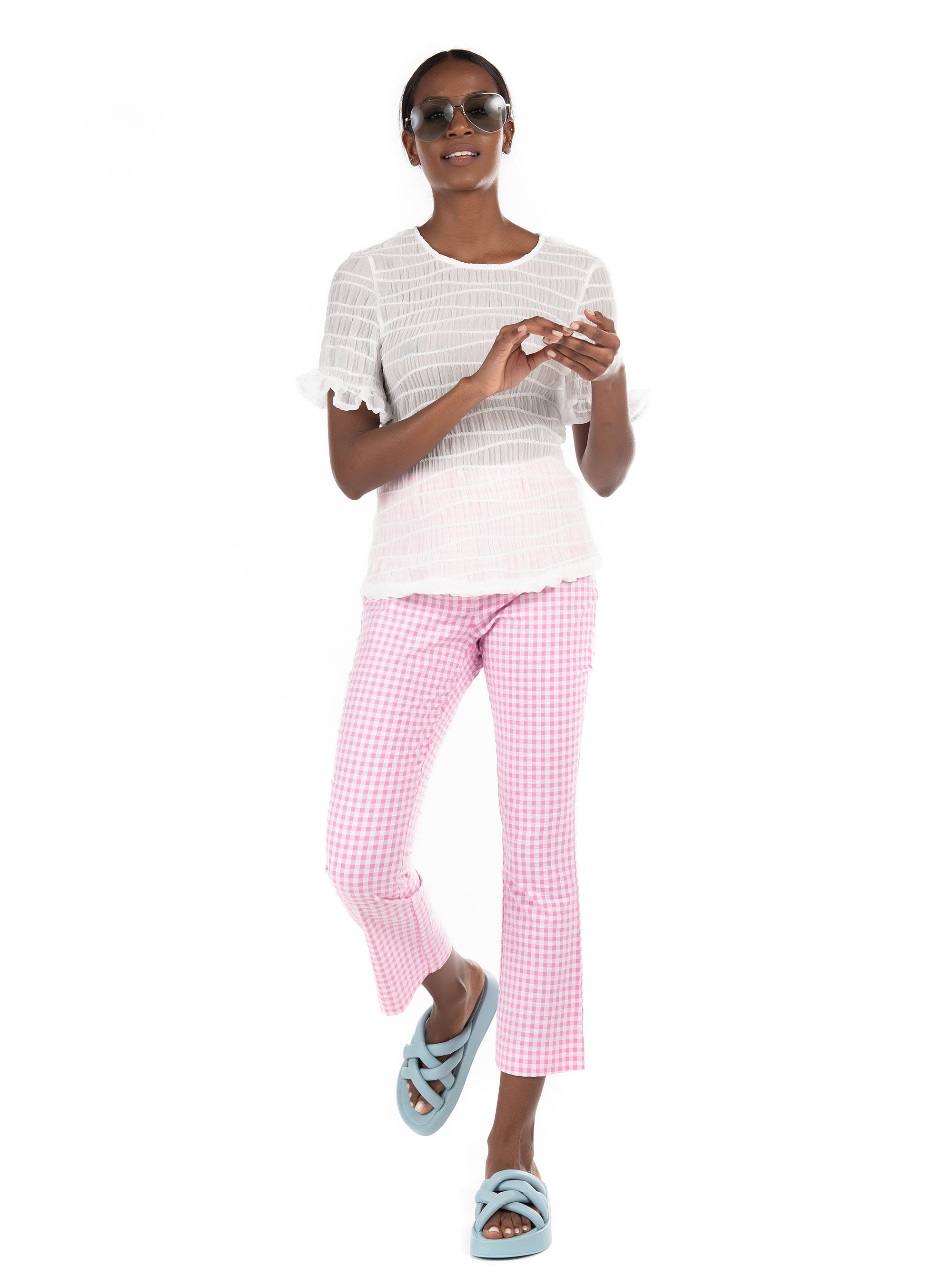 Rut & Circle Top Angela-White