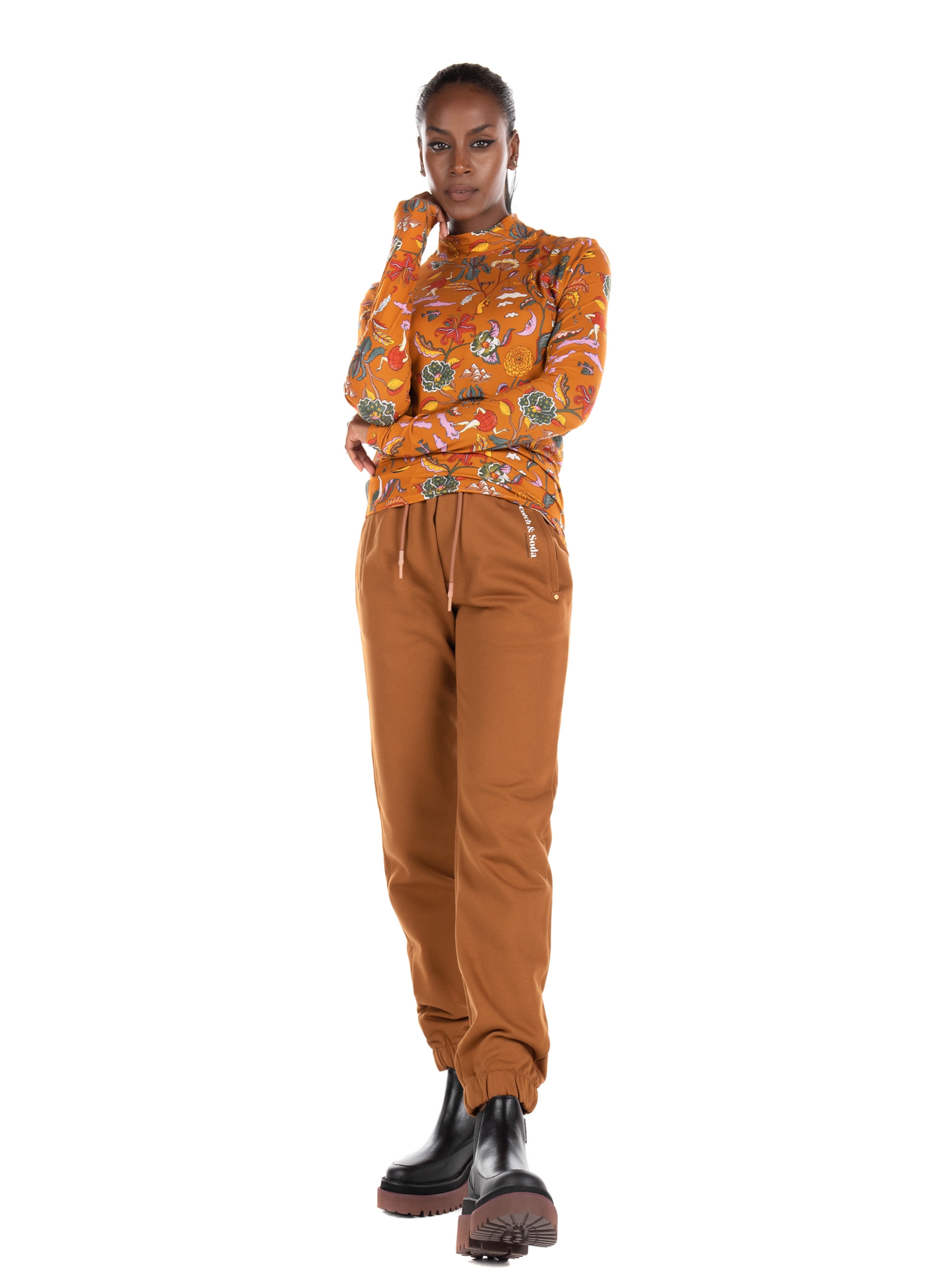 Maison Scotch High Neck Blouse-Orange