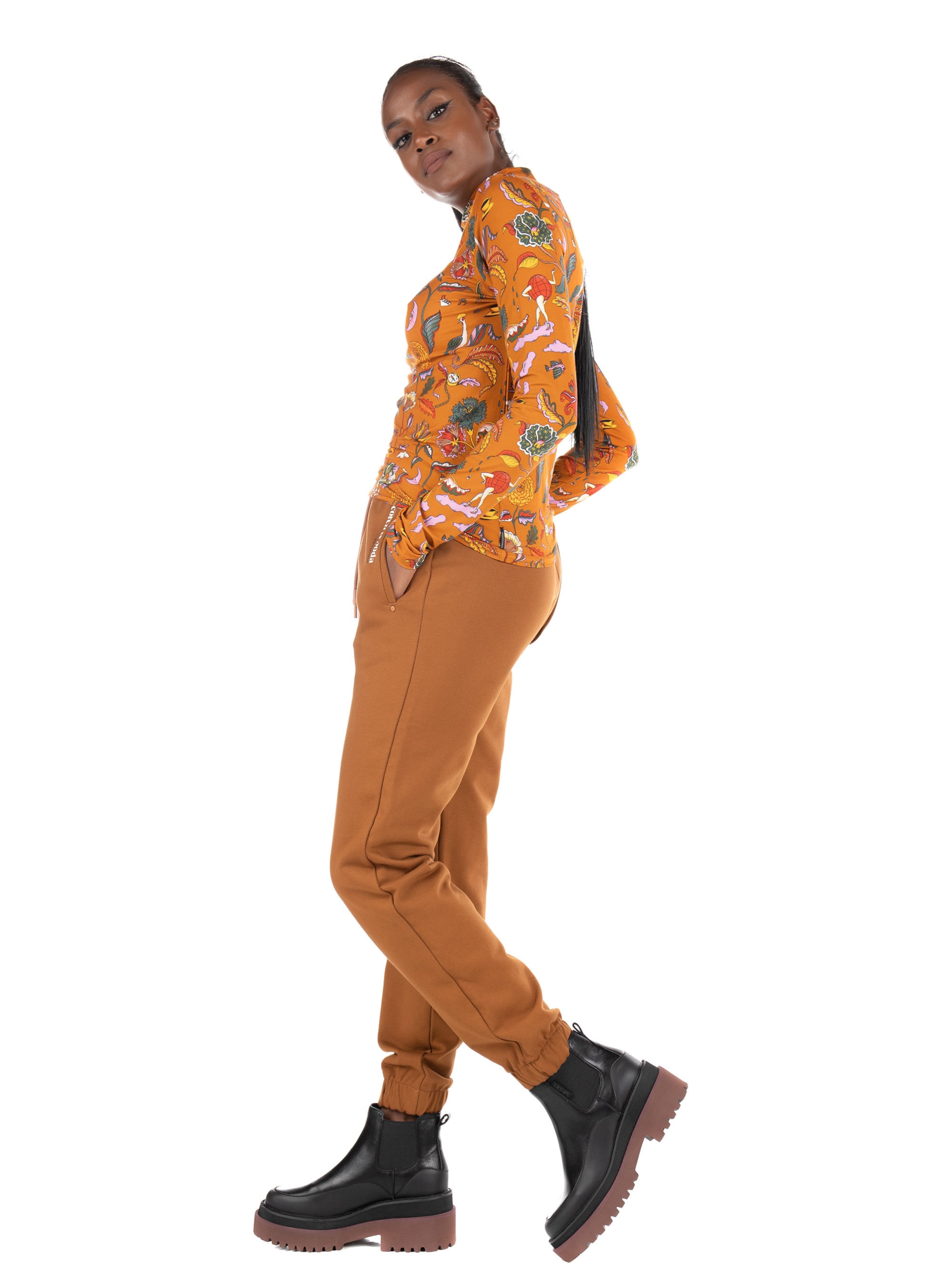 Maison Scotch High Neck Blouse-Orange