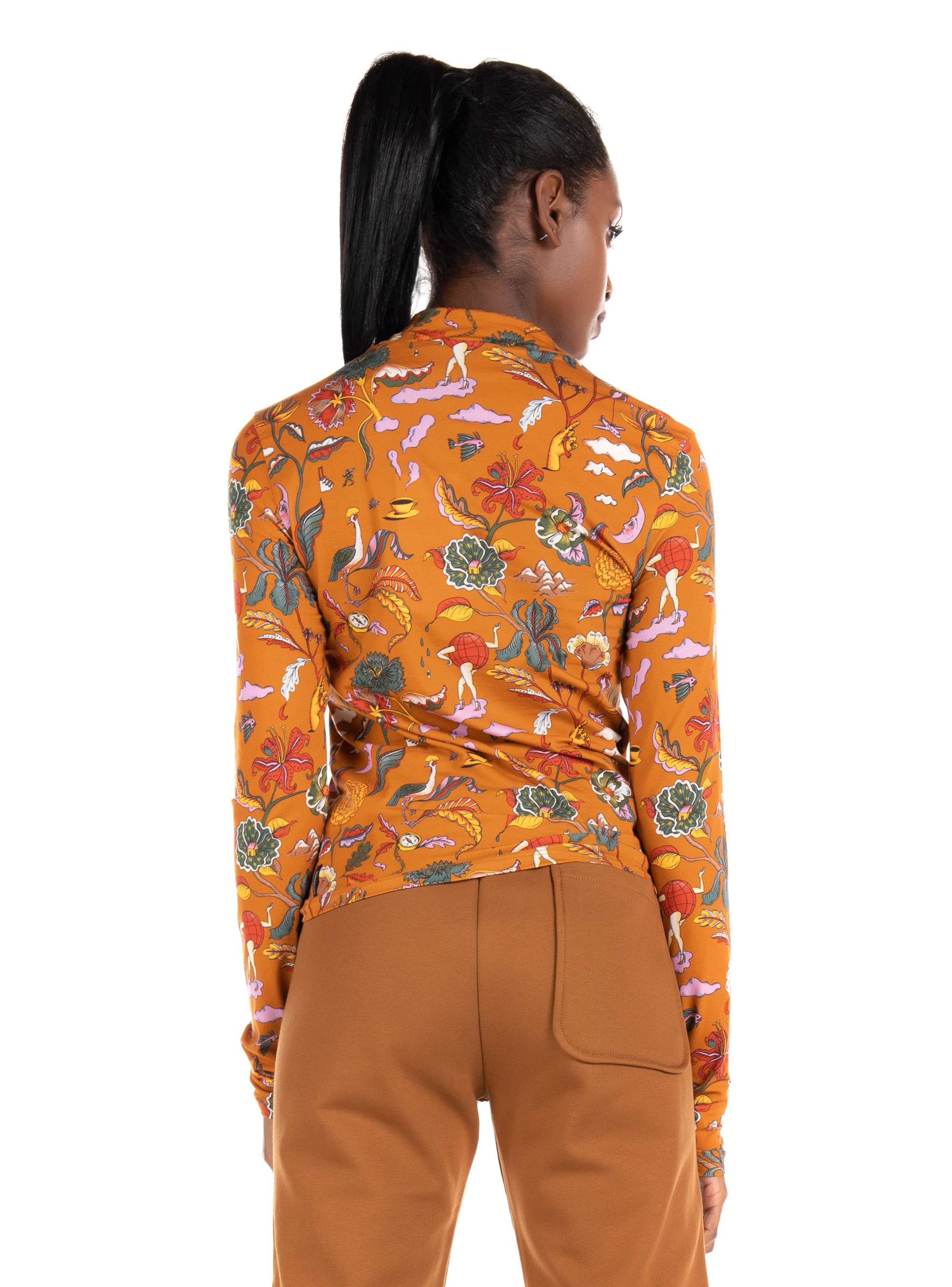 Maison Scotch High Neck Blouse-Orange