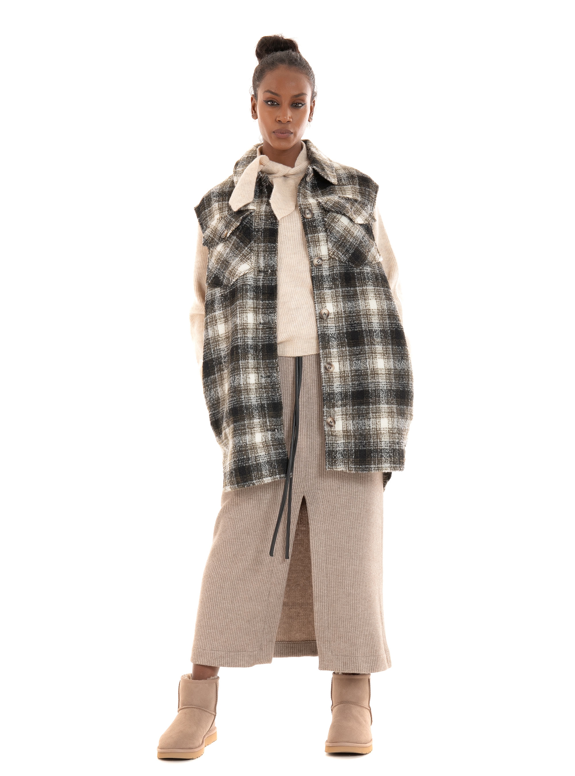 Vero Moda Waistcoat Luna-Khaki