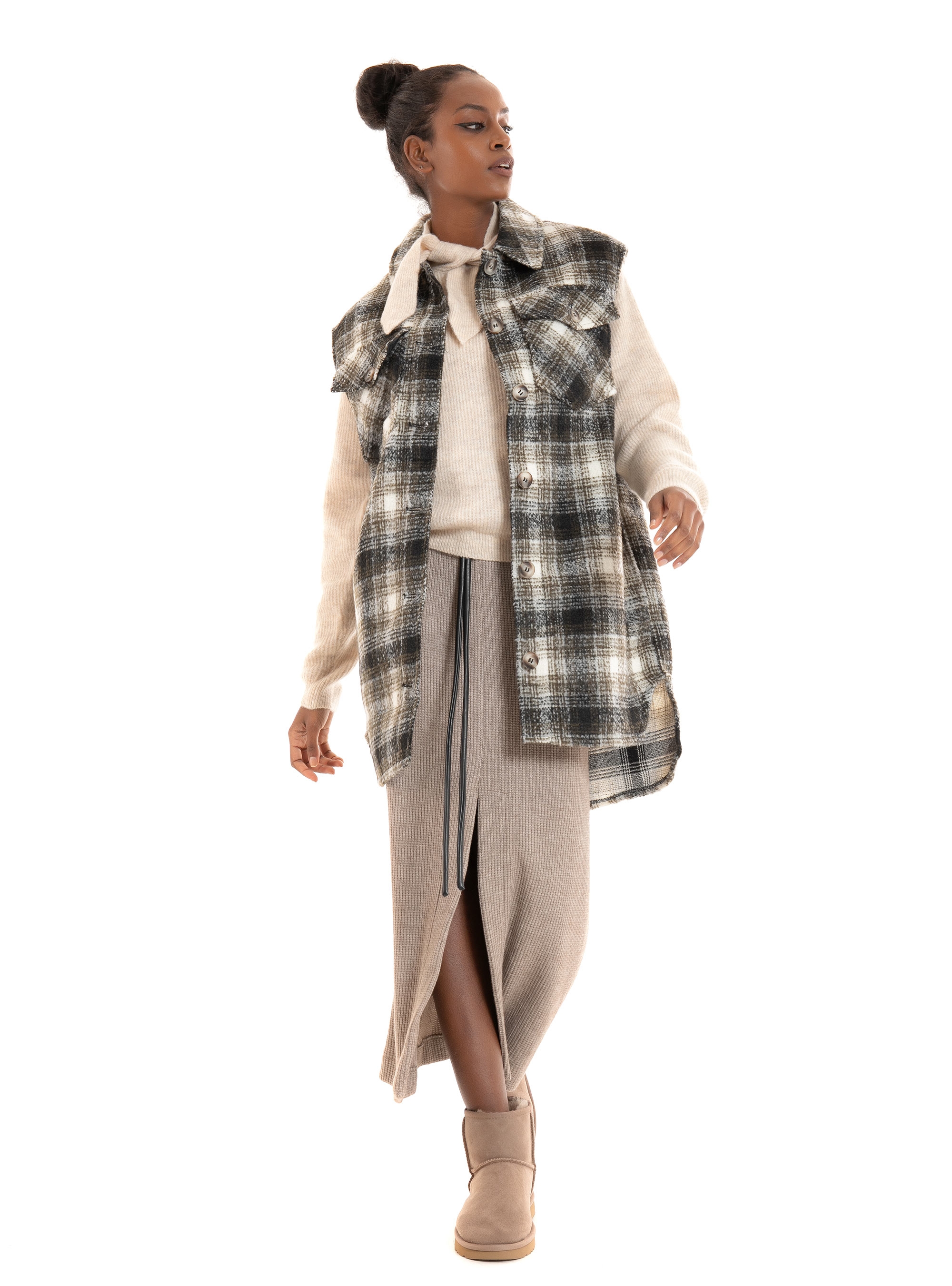 Vero Moda Waistcoat Luna-Khaki