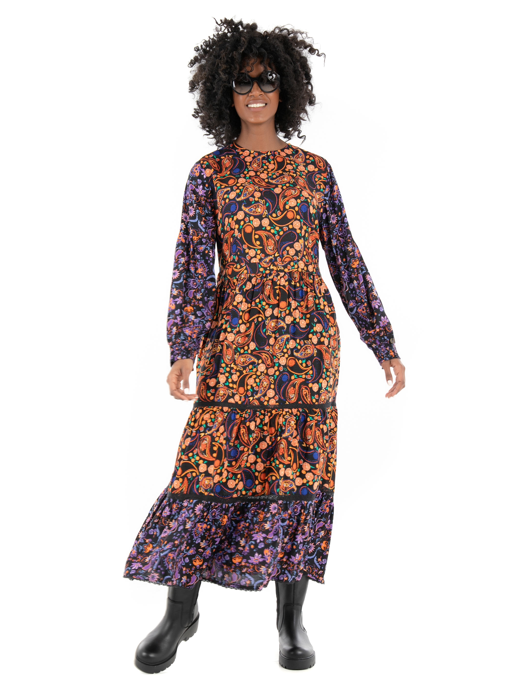 Superdry Woven Paisley Midi Dress-Multi Colors