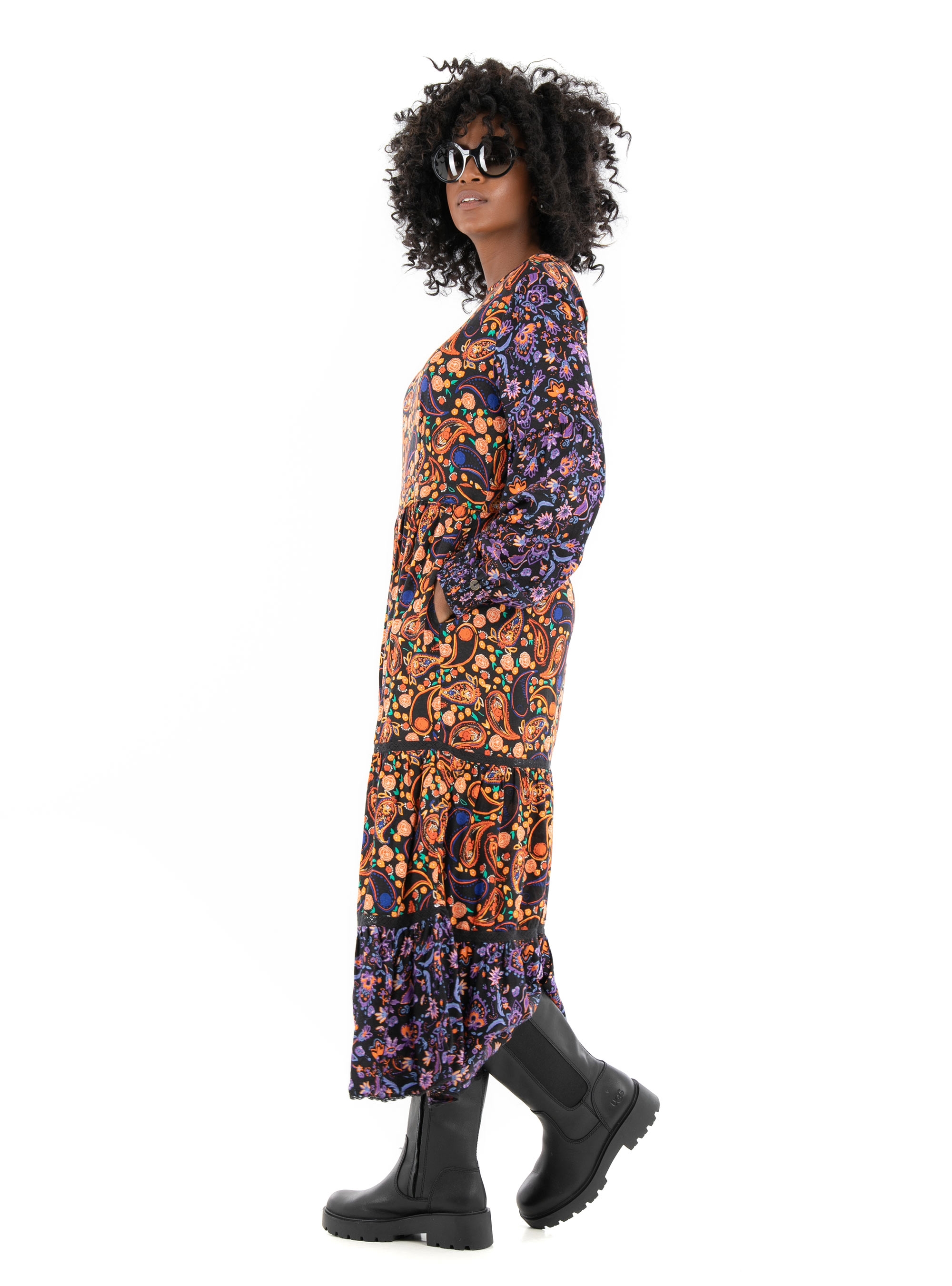 Superdry Woven Paisley Midi Dress-Multi Colors