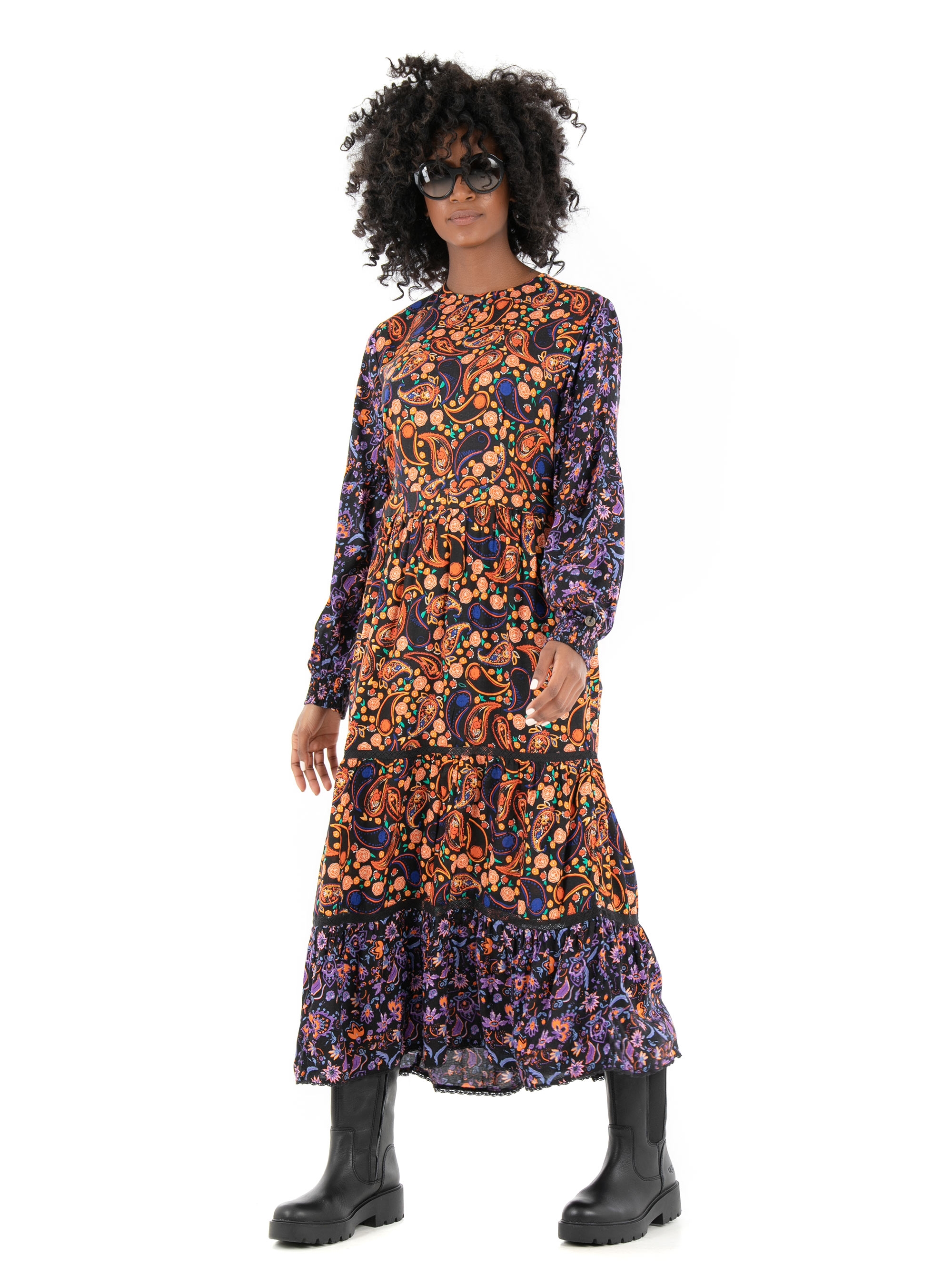 Superdry Woven Paisley Midi Dress-Multi Colors