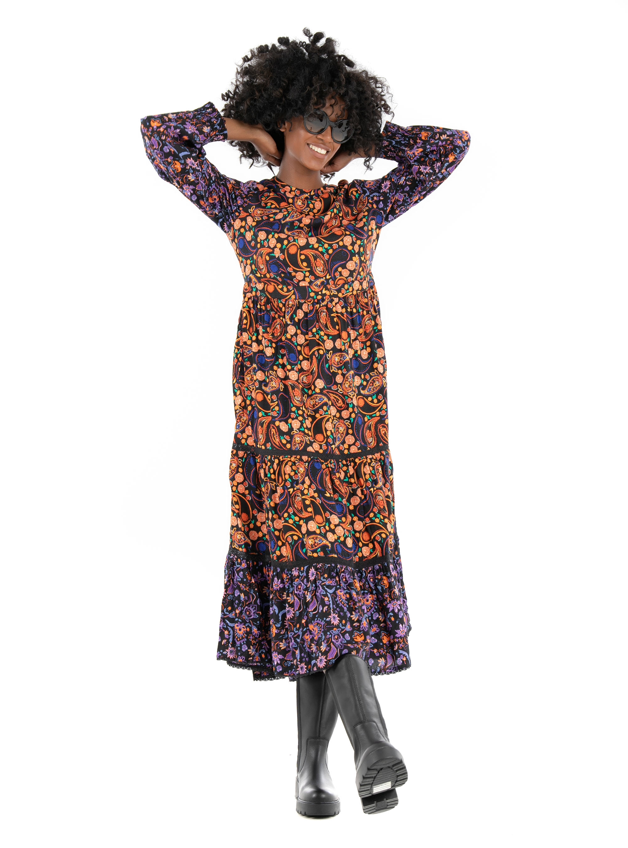 Superdry Woven Paisley Midi Dress-Multi Colors