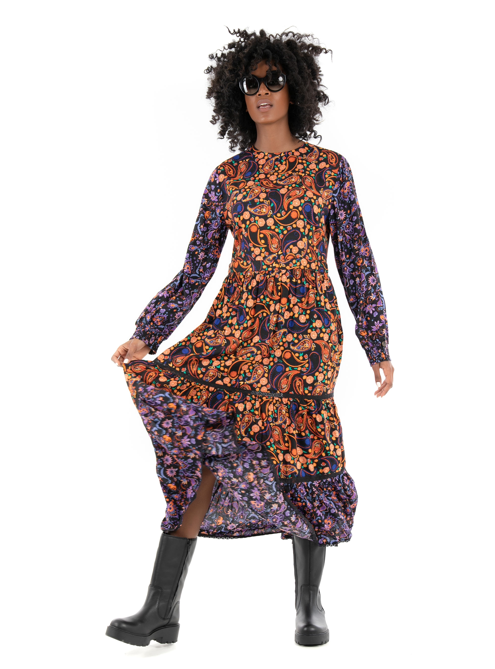 Superdry Woven Paisley Midi Dress-Multi Colors