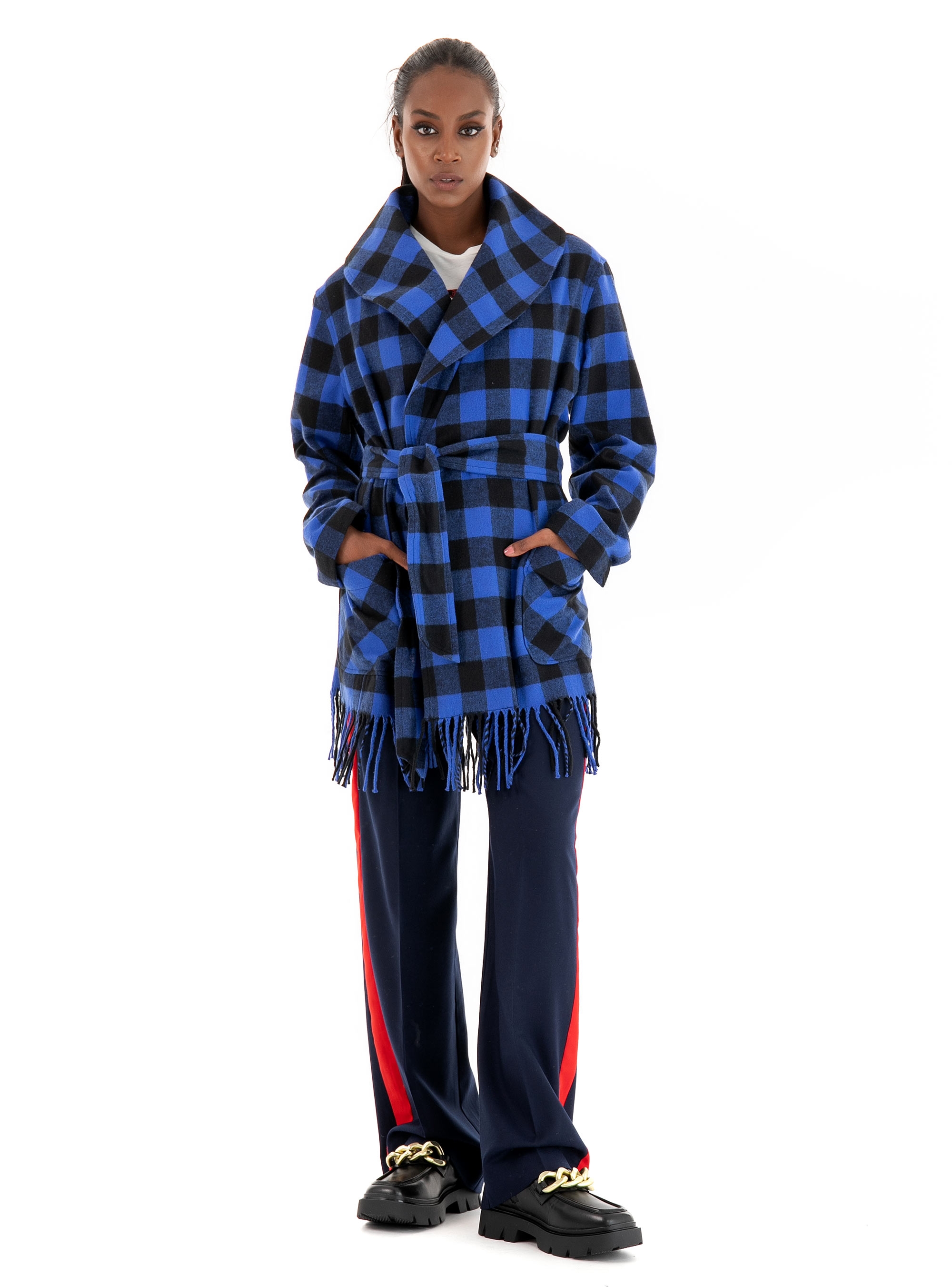 Gant Wool-Blend Straight Leg Slacks-Blue