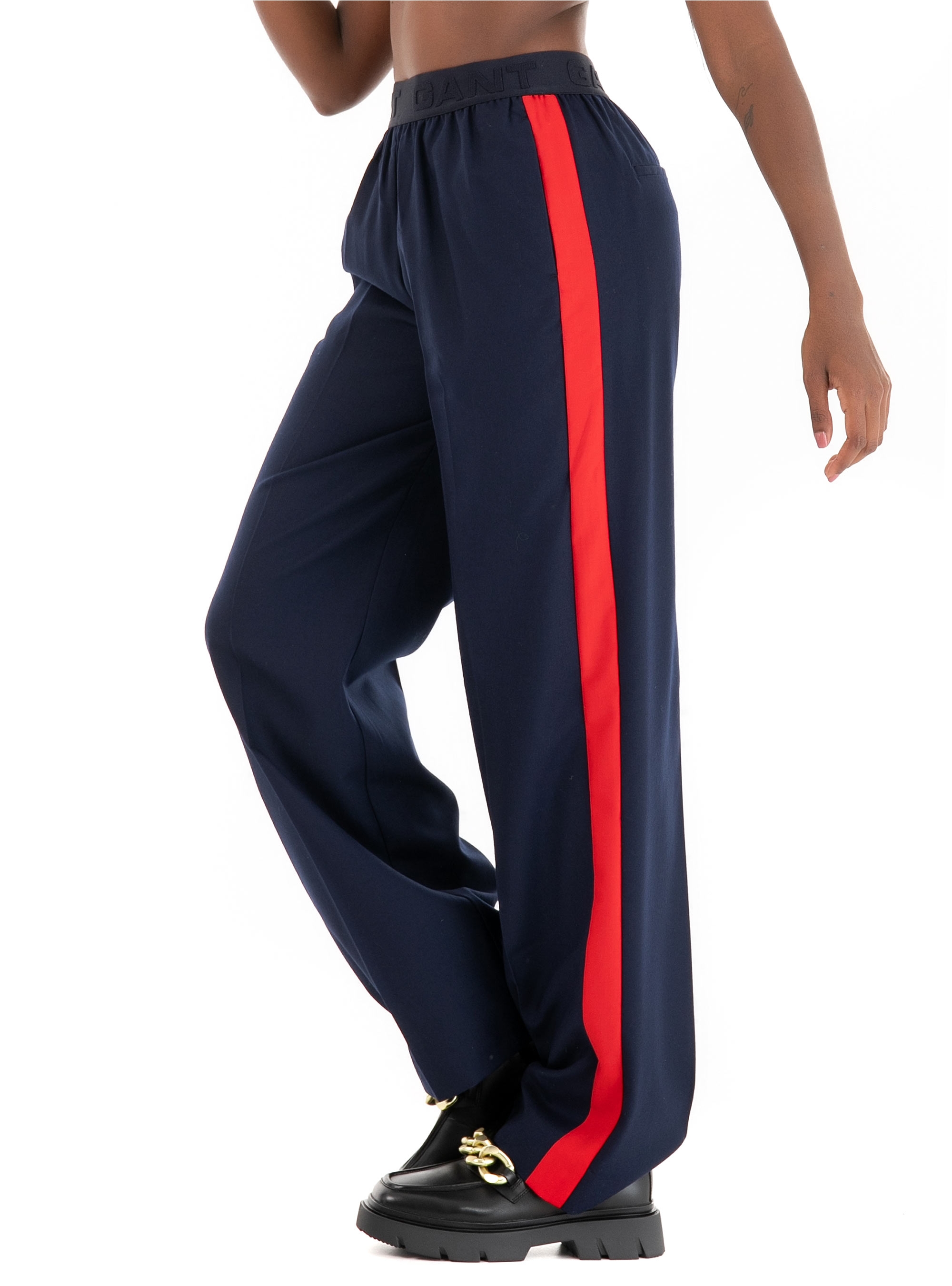 Gant Wool-Blend Straight Leg Slacks-Blue